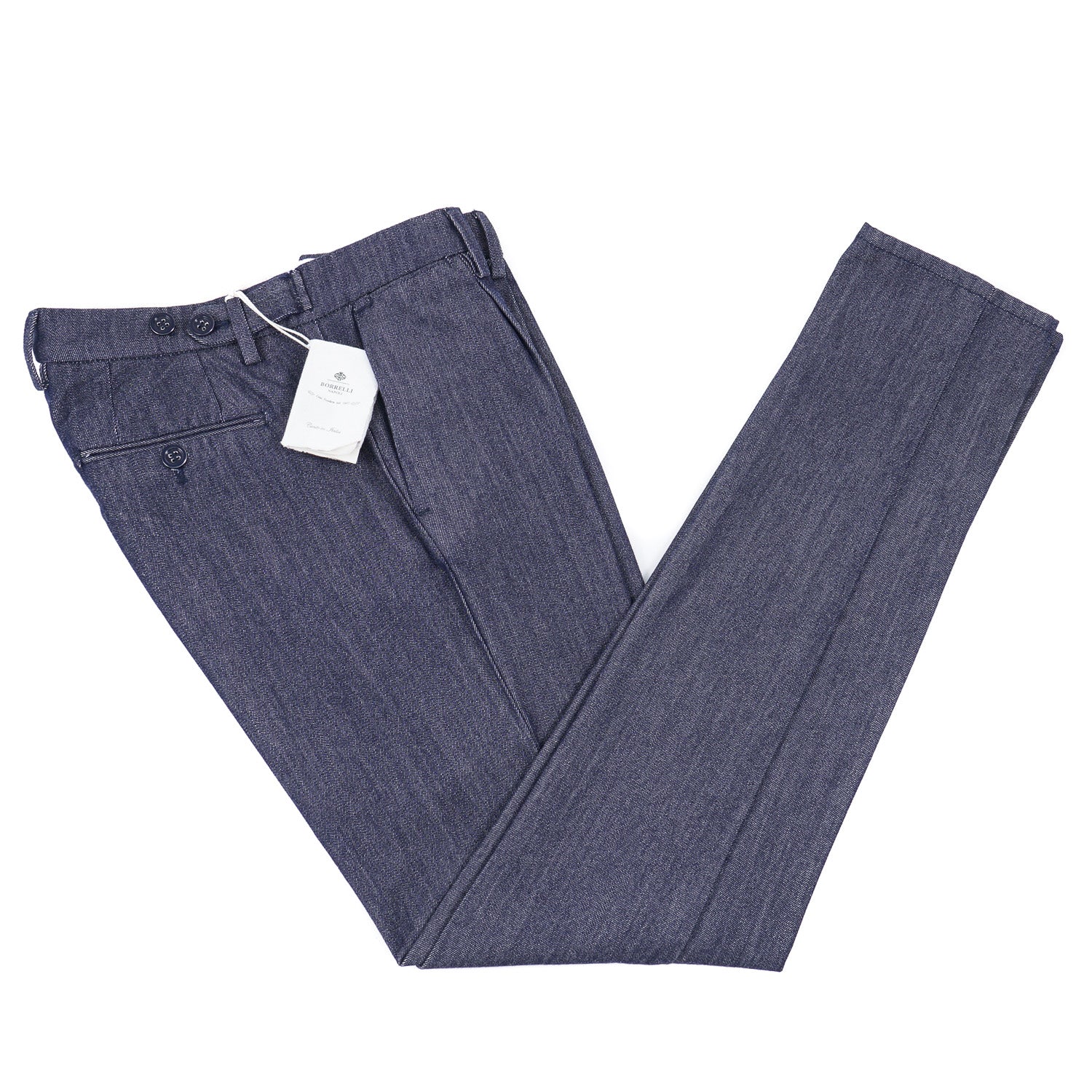 Luigi Borrelli Premium Wool & Cotton Dress Pants for Men - Comfortable Business & Formal Wear - Perfect for Office, Weddings & Special Occasions