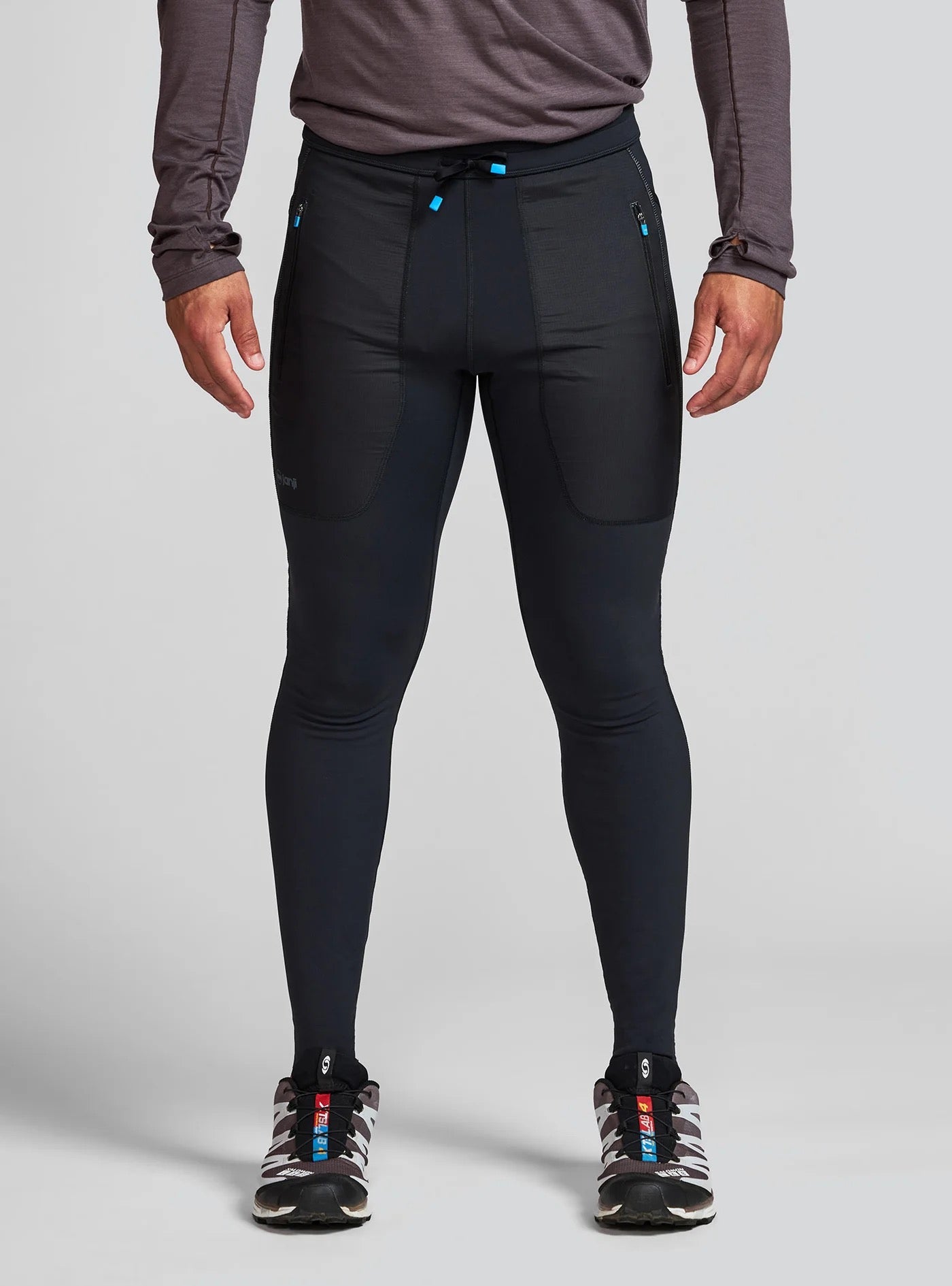 Men's Boreal Fleece Tight Pants - Winter Thermal Base Layer for Running & Hiking (Midnight Blue) - Stay Warm & Comfortable in Cold Weather