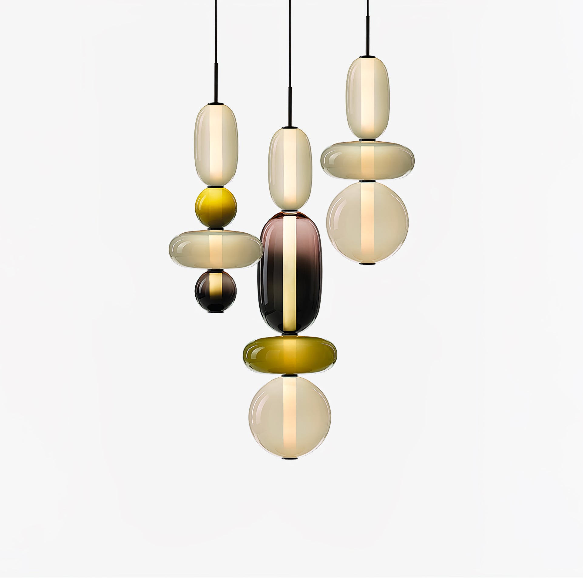Stylish Candied Glass Pendant Light Set - Modern Hanging Fixture for Dining Room, Kitchen Island & Bedroom Decor