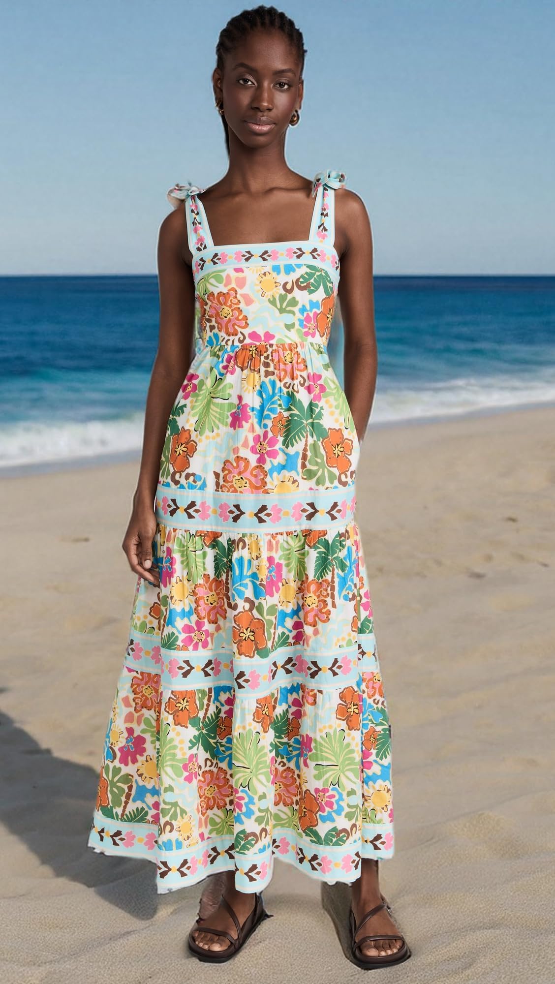 Beach Riot Women's Charlotte Dress - Flowy Summer Beach Dress with Pockets, Boho Chic Sundress for Vacation, Pool Party & Date Night