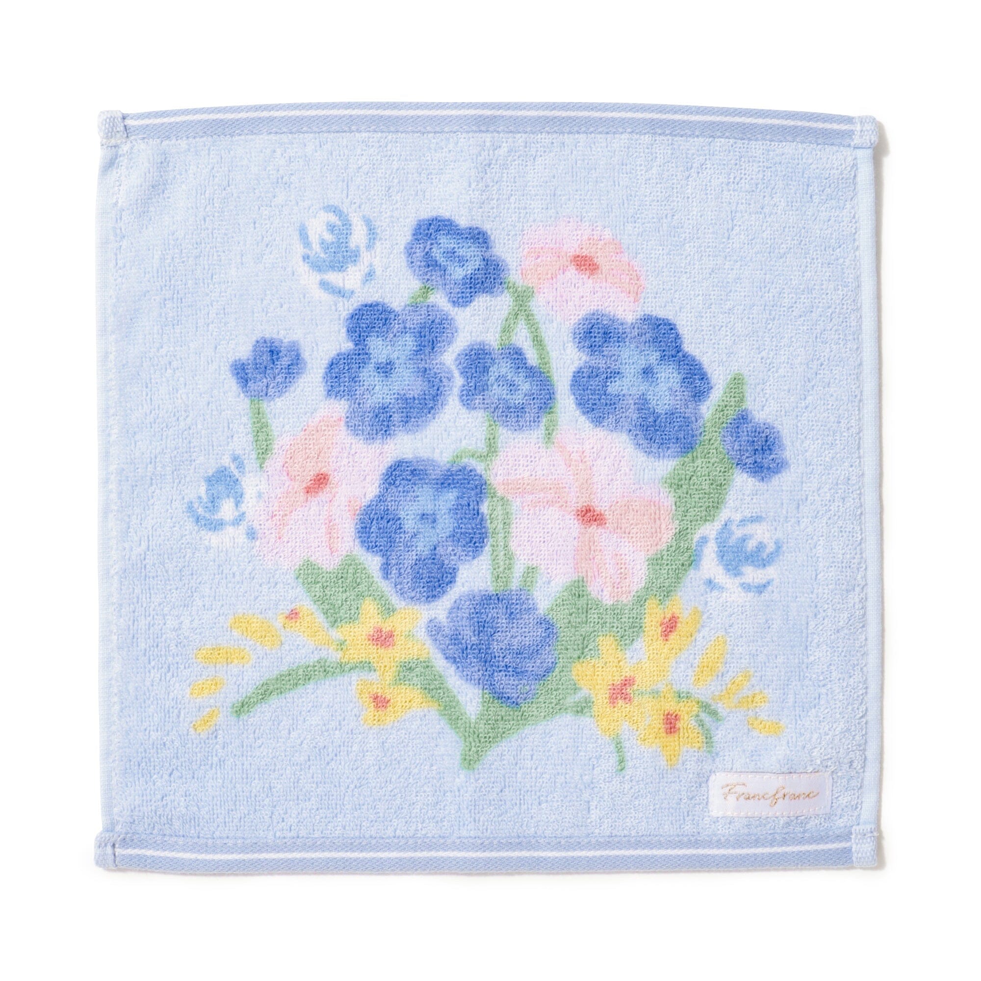 Ballot Antibacterial Deodorizing Handkerchief - Blue Floral Design for Travel, Gym & Outdoor Activities