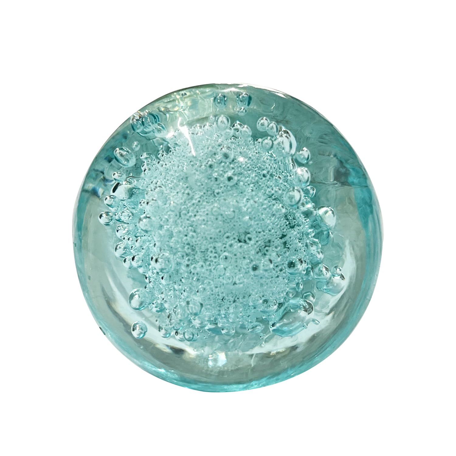 Modern Light Blue Crystal Knobs Set of 6 - Decorative Bubble Glass Cabinet Pulls for Drawers, Kitchen, Wardrobe & Furniture Hardware - Elegant Home Decor Upgrade for Cabinets, Dressers & Cupboard Doors