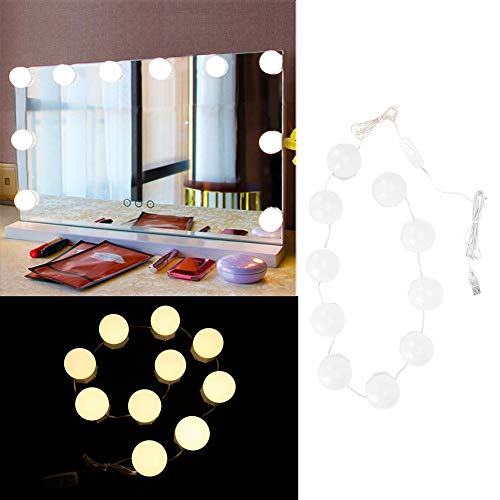 10 Pack Dimmable LED Vanity Mirror Lights - Adjustable Warm to Cool White Bulbs for Bathroom, Dressing Room & Makeup Table - Perfect for Applying Makeup, Grooming and Creating Salon-Style Lighting at Home