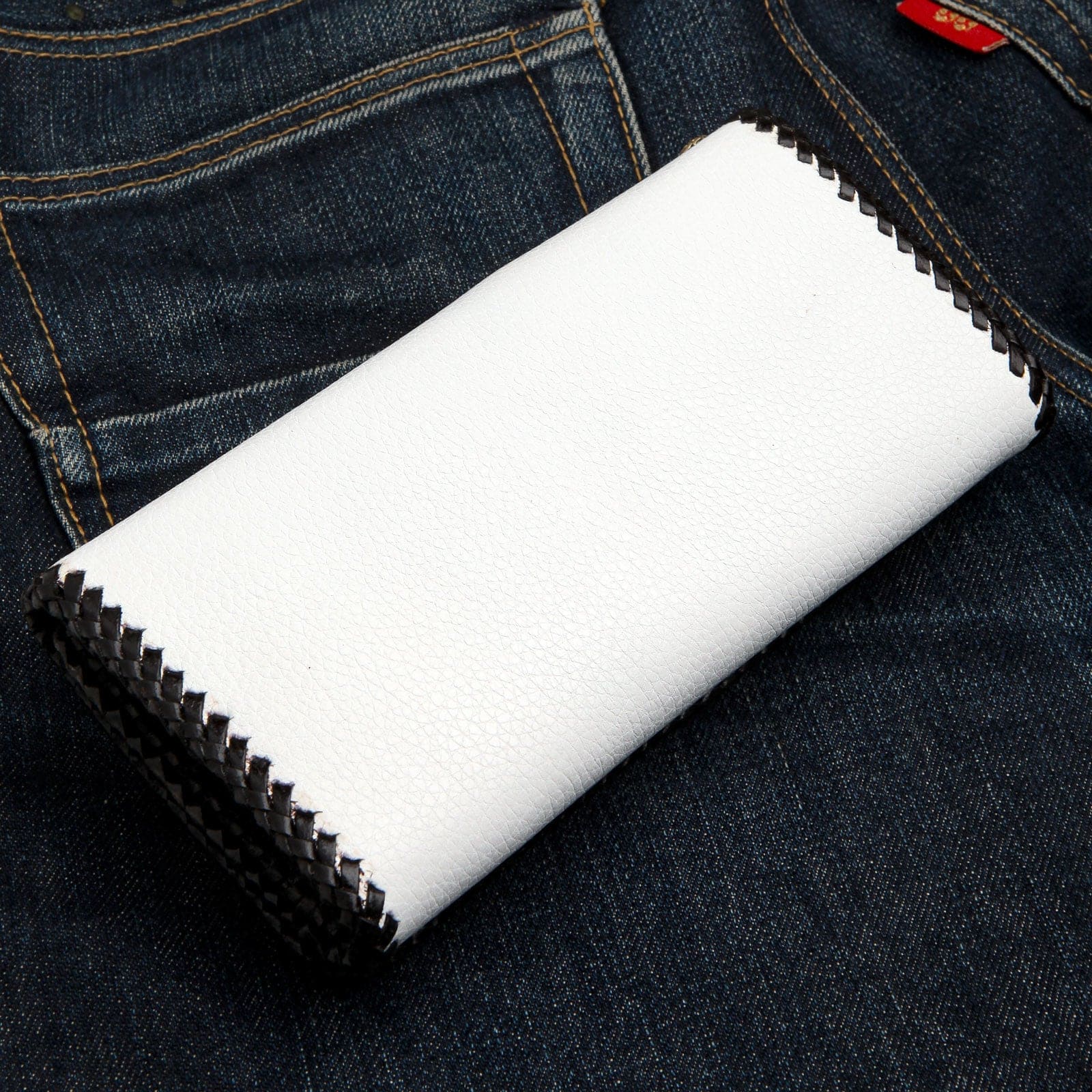 Stingray Cross Carved Genuine White Leather Biker Wallet for Men - Stylish RFID Blocking Motorcycle Wallet with Money Clip (Perfect for Bikers, Travel & Everyday Use)