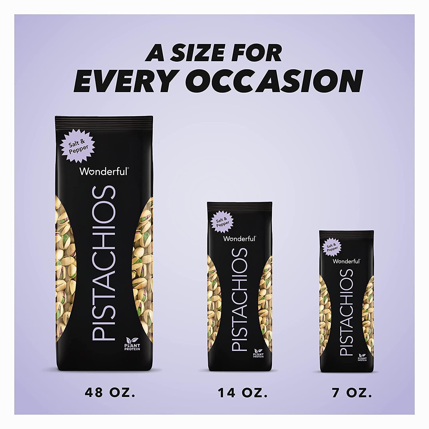 Wonderful Pistachios In Shell - Salt & Pepper Flavored Nuts (48oz Bag) | High Protein, Gluten Free Healthy Snacks | Perfect for Office, Hiking & Movie Night