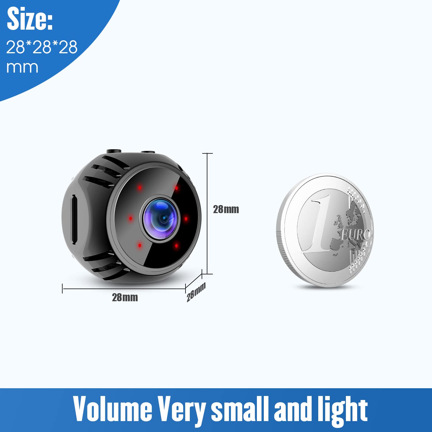 WiFi Hidden Spy Camera with Audio & Video - Mini Home Security Camera for Indoor Surveillance, Nanny Cam with Mobile App - Perfect for Baby Monitoring, Pet Watching & Office Security