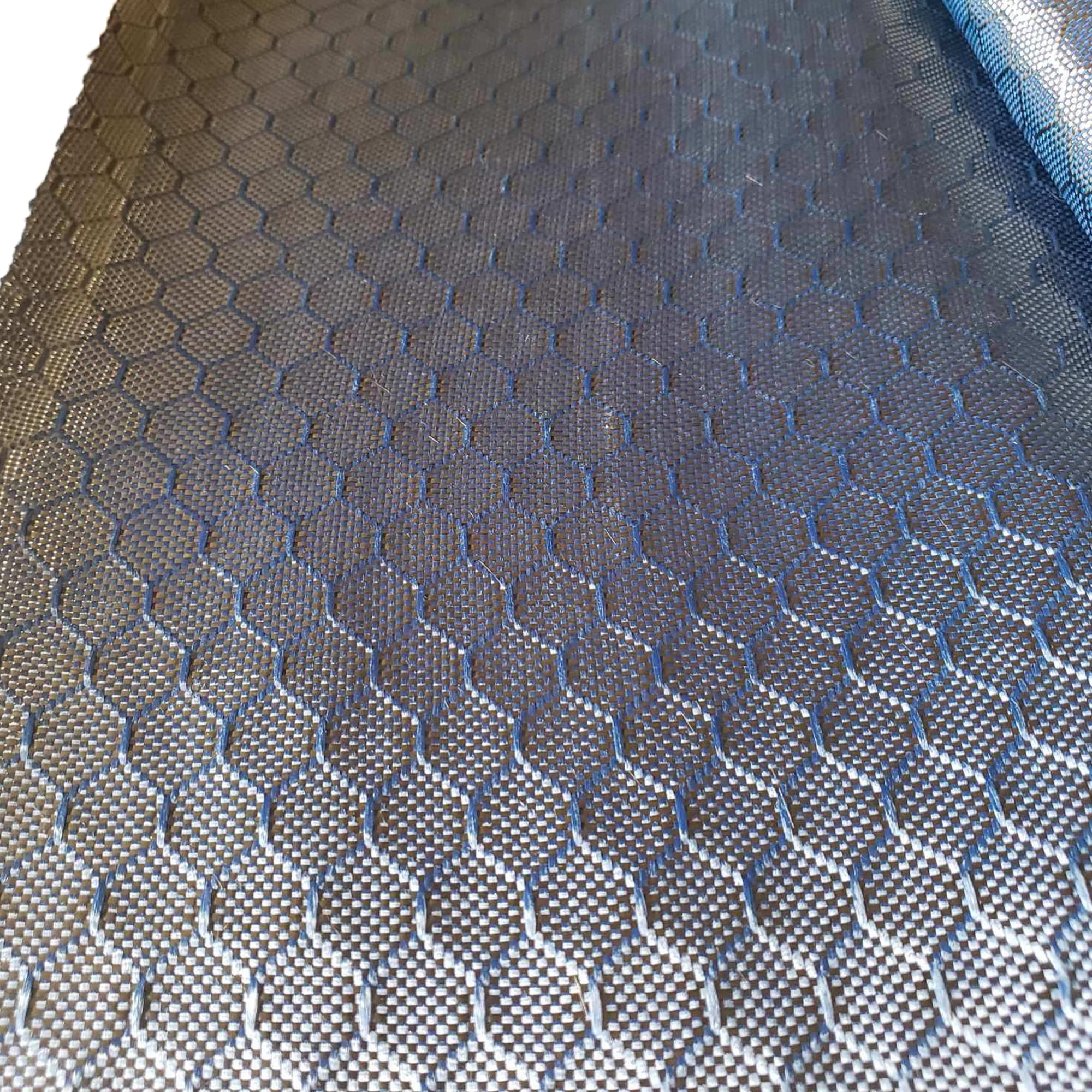 KARBXON 1 Meter Wide (39.8 in) Carbon Fiber Beehive Weave Fabric - Blue 3K 240g/meter - 5 ft to 10 ft Rolls - Advanced Tech Fiber Cloth for Repair, DIY Projects, Automotive & Marine Applications