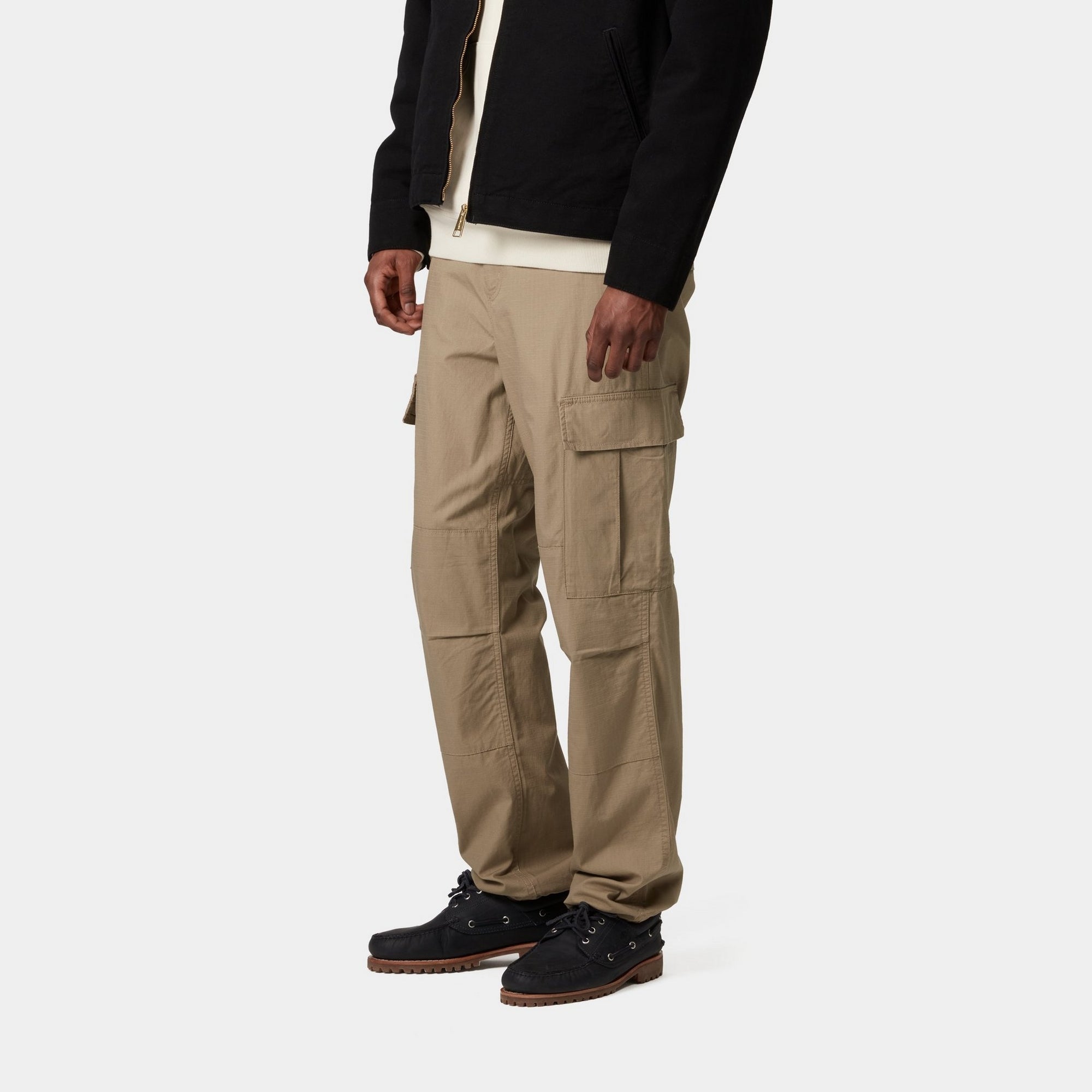 Durable Men's Cargo Pants with Leather Accents - Comfortable Workwear for Outdoor Activities, Hiking & Casual Wear