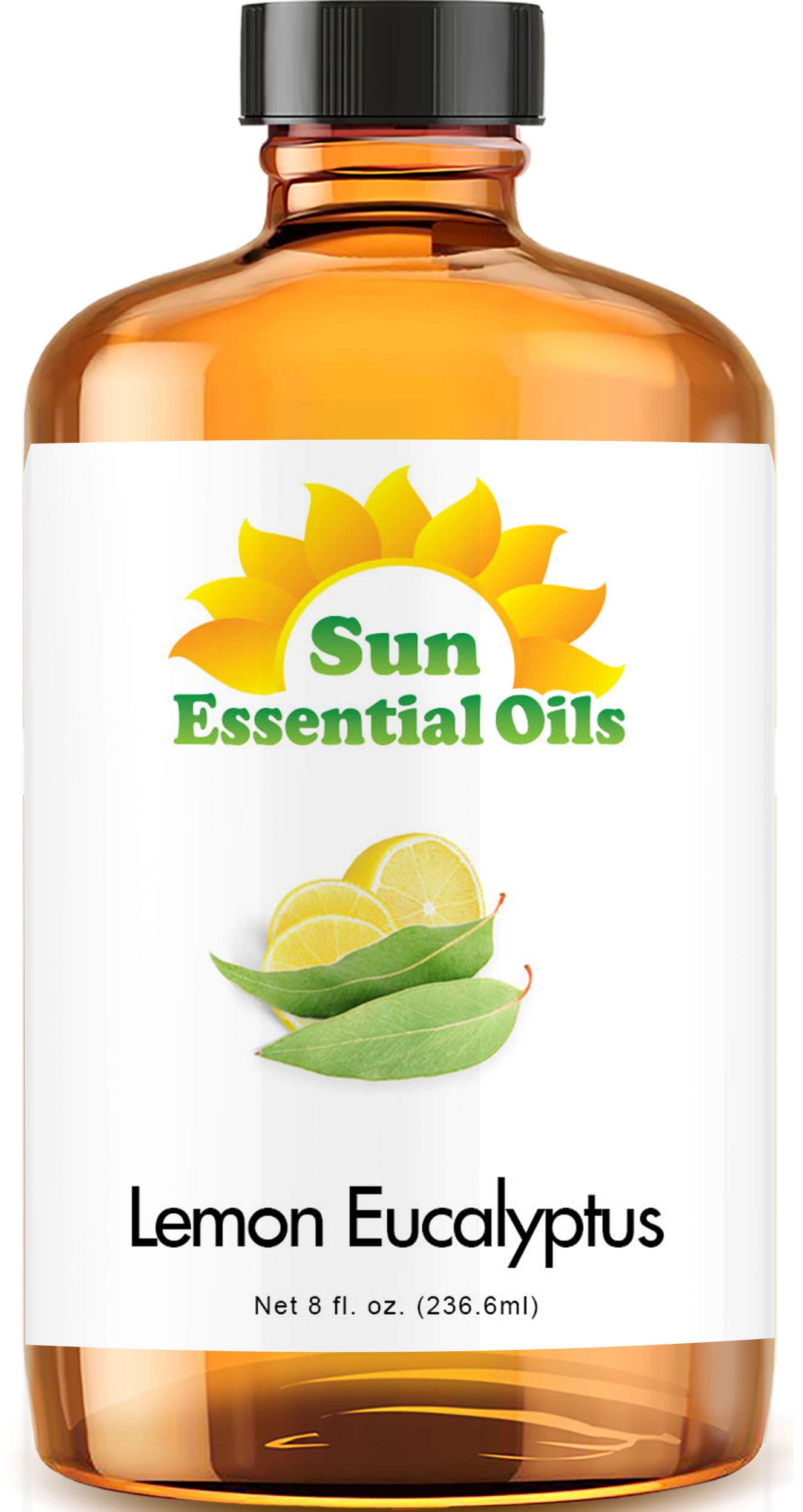 Sun Essential Oils 8 oz Lemon Eucalyptus Essential Oil - 100% Pure Aromatherapy Oil for Diffusers, Massage & Relaxation | Stress Relief & Home Fragrance