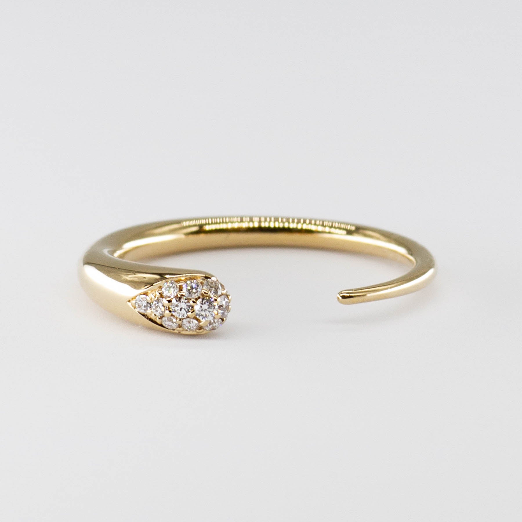 18K Yellow Gold Claw Ringlet with 0.13 CTW Diamond Accents | Elegant Rachel Weld Jewelry for Women | Perfect for Weddings, Anniversaries & Special Occasions