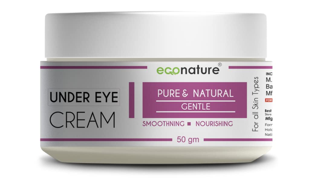 Econature Anti-Aging Under Eye Cream - 50G Dark Circle Treatment for Wrinkles & Fine Lines - Hydrating Eye Zone Care for Soft, Youthful Skin - Perfect for Night Routine & Travel Skincare
