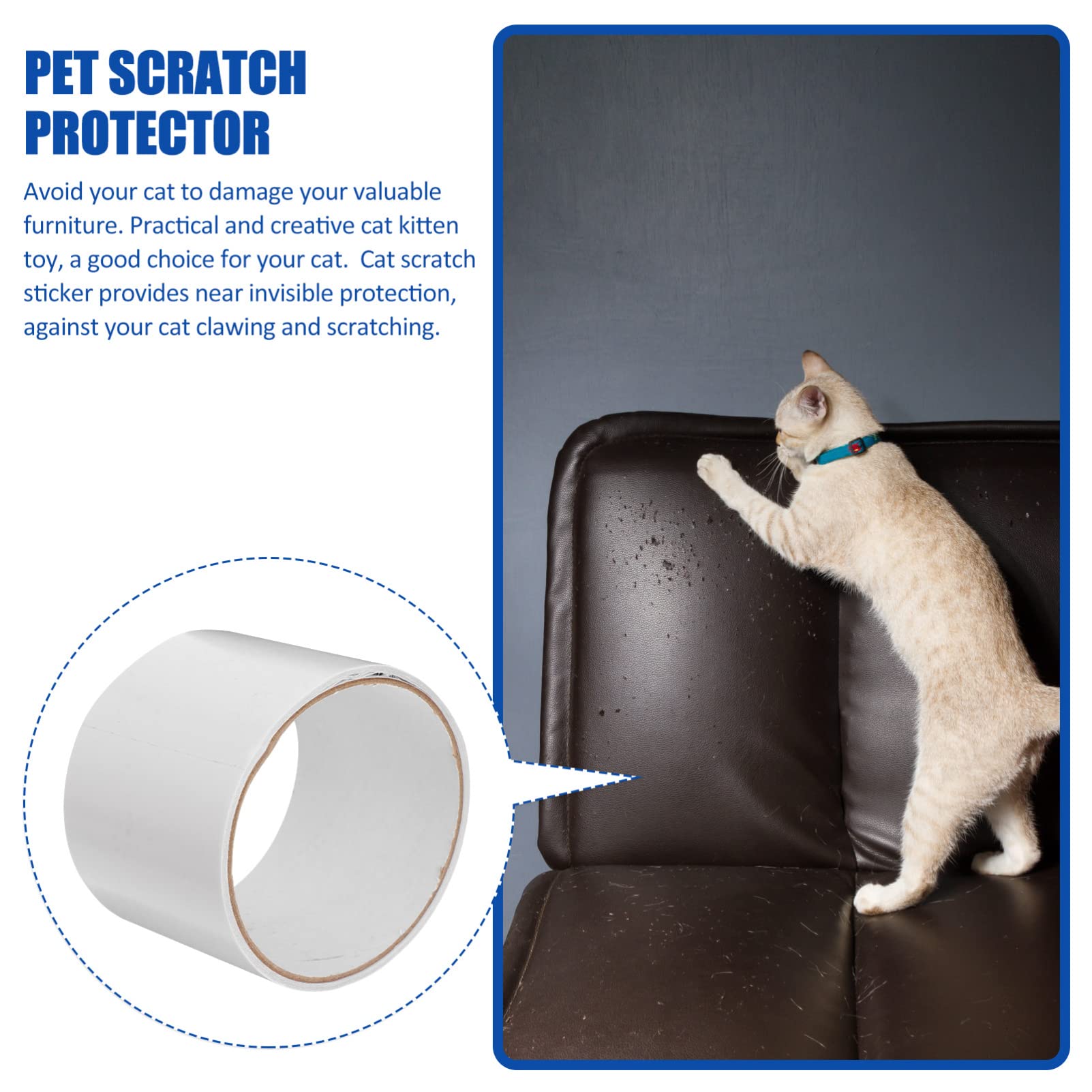 Hemobllo Cat Scratch Protector - Double-Sided Tape for Sofa, Carpet & Wall Protection | Anti-Scratch Furniture Guard for Cats | Perfect for Pet Owners to Prevent Damage to Home Furnishings