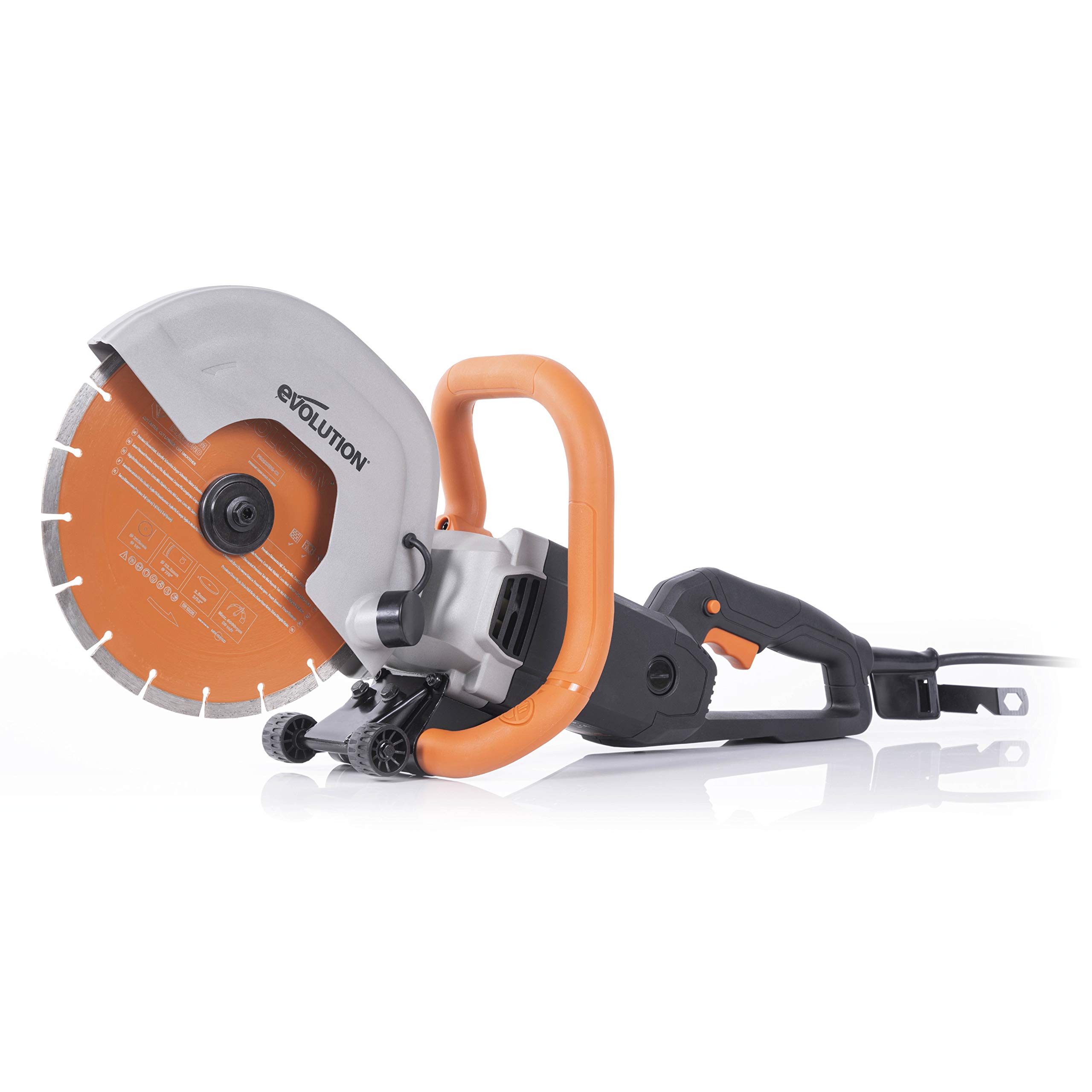 Evolution R255DCT 10-Inch Electric Concrete Saw - 15A Motor, No Gas Required, 4-1/16