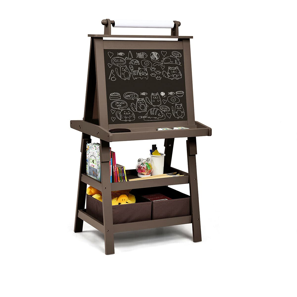 3-in-1 Kids Art Easel with Whiteboard, Chalkboard & Paper Roll - Perfect for Classroom & Playroom