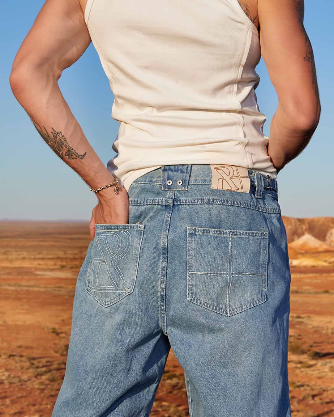 Premium SSS Realism Signature Denim Jeans - Washed Blue Vintage Style for Men & Women | Perfect for Casual Wear, Date Nights & Street Fashion