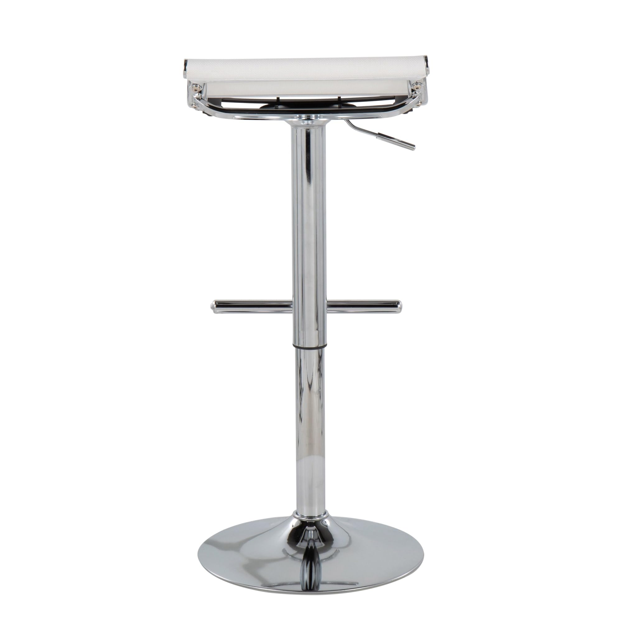 LumiSource Mirage Ale Adjustable Swivel Bar Stool - Chrome Metal Bar Stool with Adjustable Height for Kitchen, Bar, or Dining Room - Perfect for Home, Office, and Commercial Use
