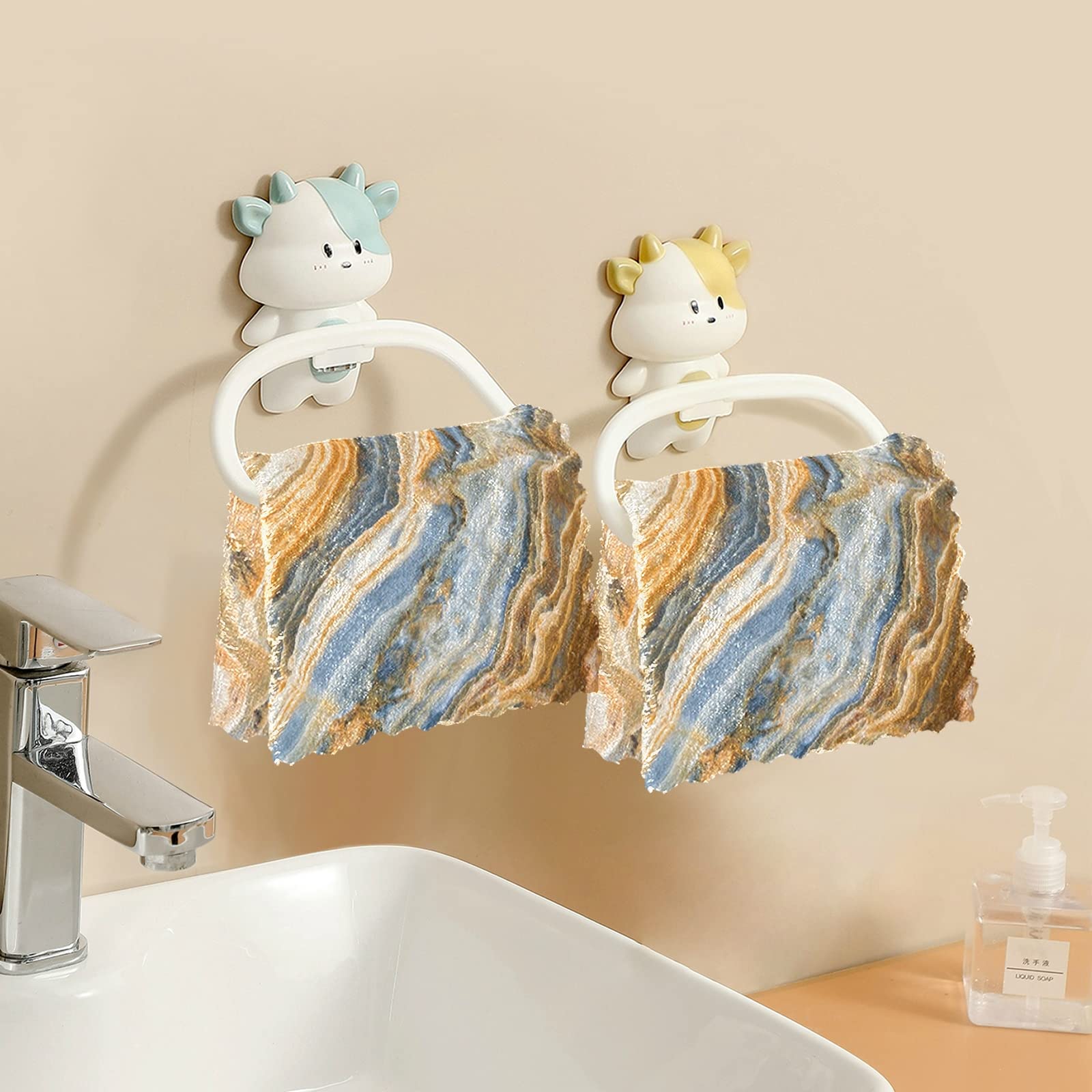 Golden Marble Dish Towels Set of 6 - Absorbent & Lint-Free for Kitchen & Bar Use