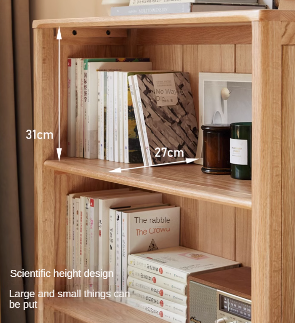 Oak Solid Wood Modern Open Grid Bookcase - Stylish Storage for Books & Décor - Perfect for Living Room, Office & Library Organization