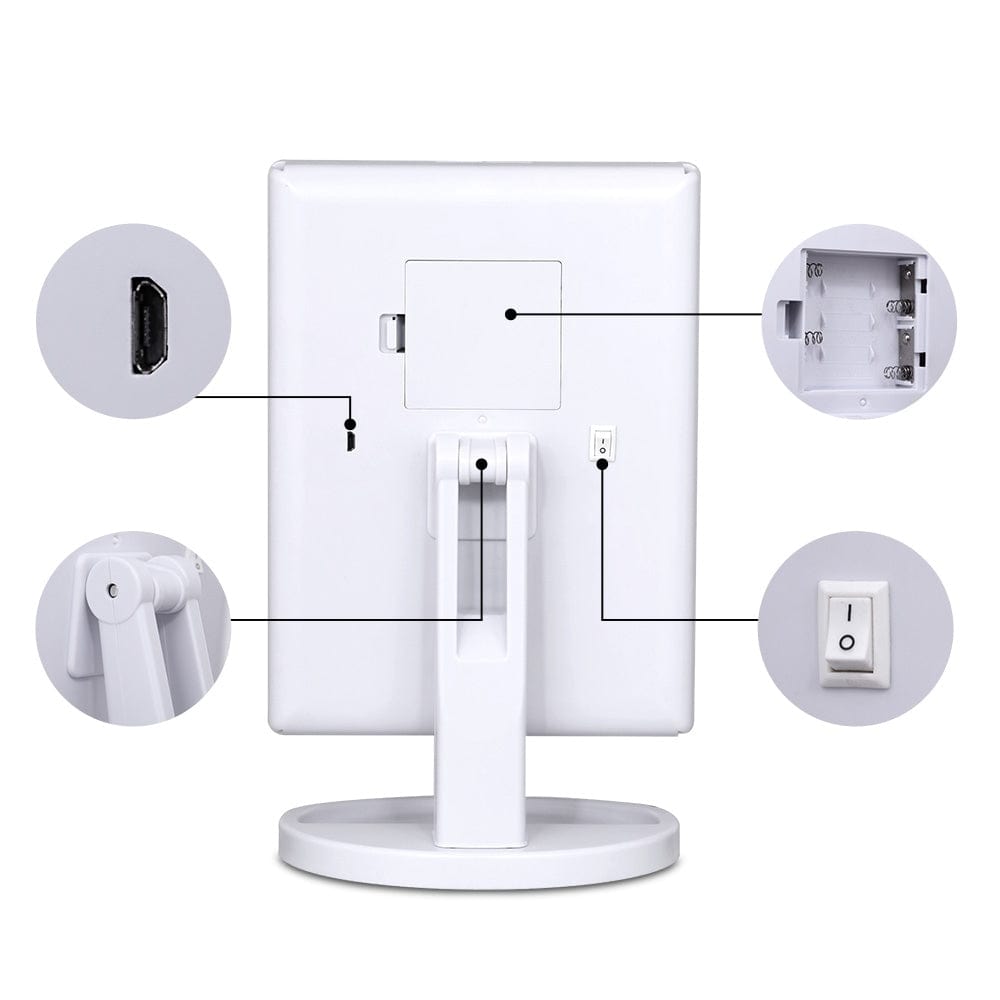 Embellir Makeup Mirror with 1X/2X/3X Magnification & 22 LED Lights - Tri-Fold Vanity Mirror with Storage for Makeup Application, Skincare, and Travel