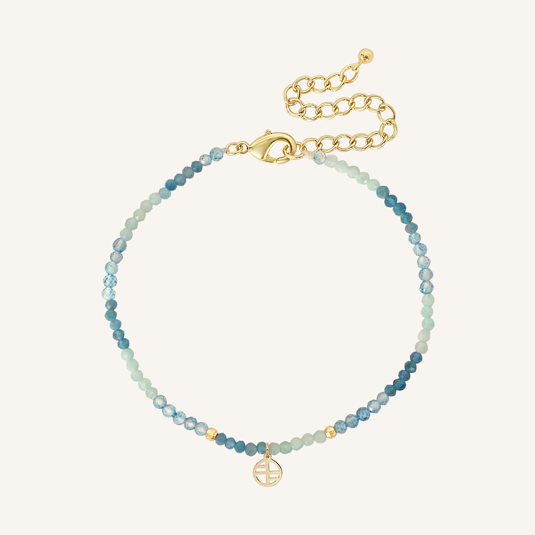 Blue Apatite Bracelet - Stone of Manifestation & Positive Energy | Healing Crystal Jewelry for Meditation, Chakra Balancing & Spiritual Growth
