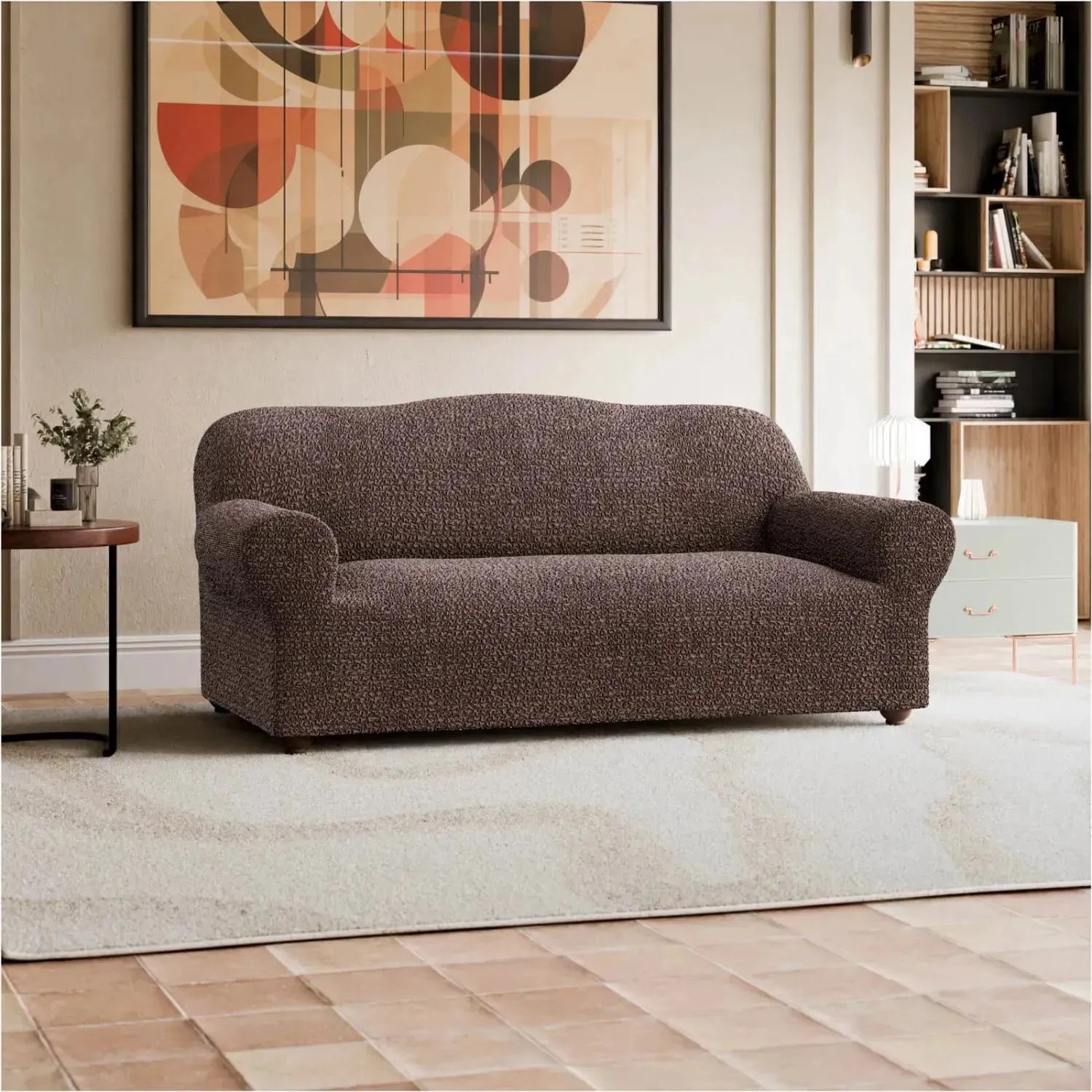 3-Seater Sofa Slipcover - Mille Righe Collection | Stretchable Furniture Protector for Living Room, Bedroom & Office | Easy Washable Couch Cover for Pets & Kids
