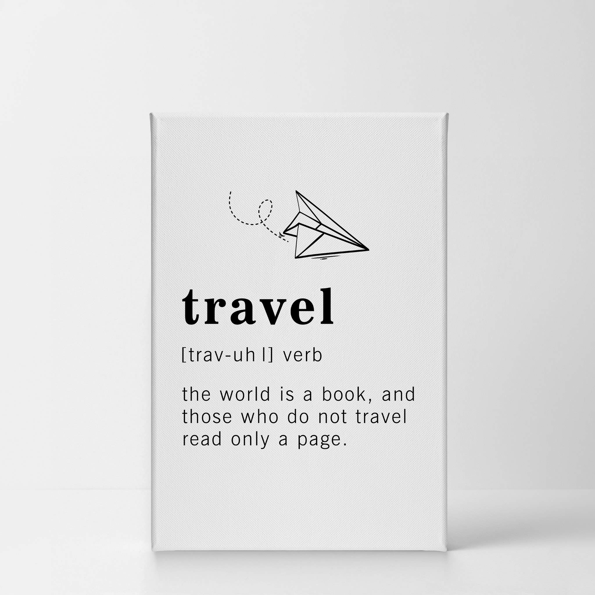 Funny Travel Definition Dictionary Print - Inspirational Quote Canvas Wall Art for Office, Living Room, Bedroom & Bathroom Decor - Ready to Hang 36x24 - Made in USA | Perfect Gift for Travel Lovers & Home Decoration