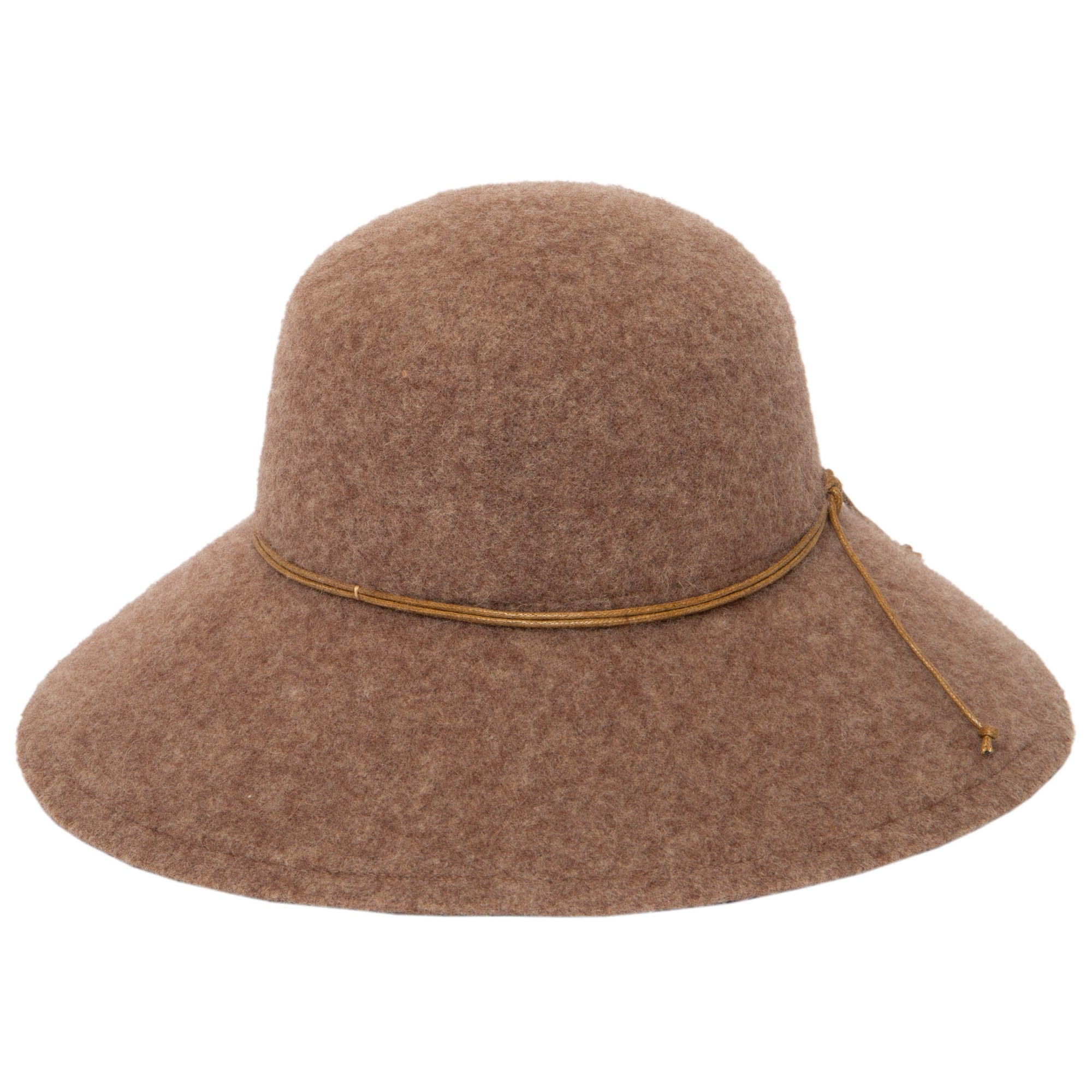 Park Lane Wool Blend Floppy Hat with Leather Cording Trim - Stylish Winter Hat for Women, Fashionable Wide Brim Sun Hat for Outdoor Activities, Beach, and Travel