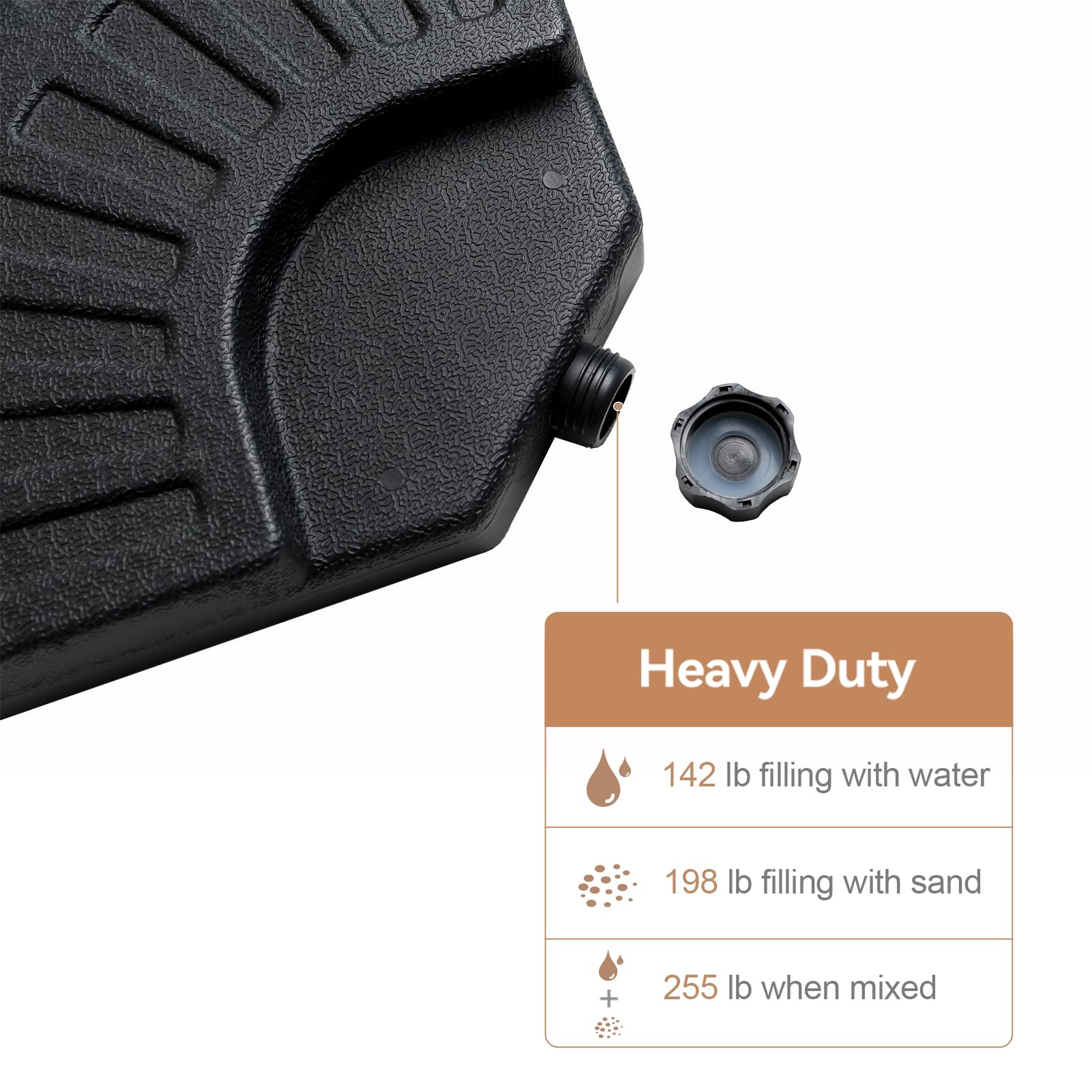 Heavy Duty 256 lb Base Weights Stand for Offset Cantilever Patio Umbrella - 4 Piece Black Set | Outdoor Garden, Poolside, Deck & Backyard Use