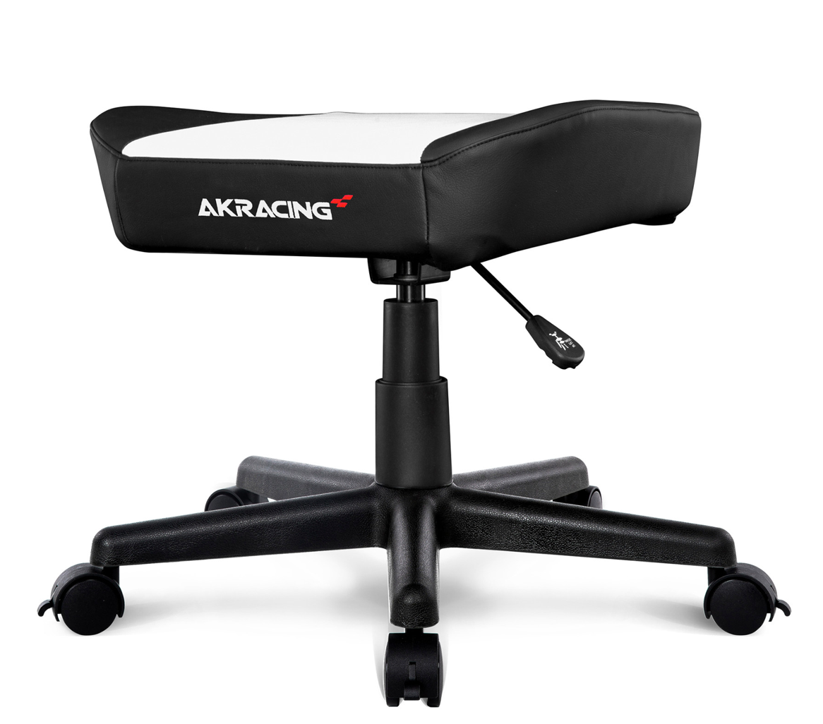 AK Racing Footrest - Ergonomic Gaming Foot Stool for Office & Home, Adjustable Height & Comfortable Support, White - Perfect for PC Gaming, Workstation & Relaxation
