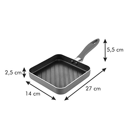 Tescoma 594004 Presto Mini Grill Pan - Nonstick Red Grill Pan for Indoor & Outdoor Cooking - Perfect for Camping, Picnics & Small Kitchen Spaces
