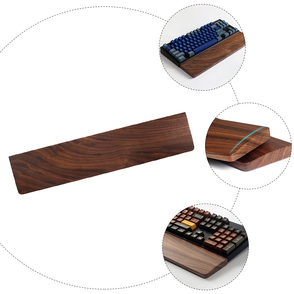 Ergonomic Wooden Keyboard Wrist Rest - Comfortable Hand & Wrist Support Pad for Laptop & Computer - Perfect for Office, Gaming & Long Typing Sessions