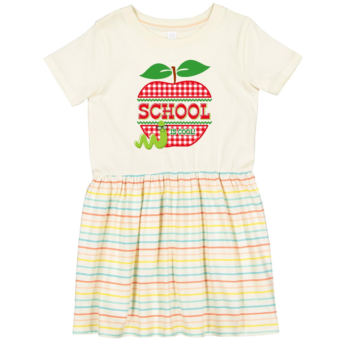 Inktastic Apple School is Cool Toddler Dress - Cute & Comfortable Kids Outfit for Preschool, Daycare & Playtime - Perfect for Back to School & Casual Wear