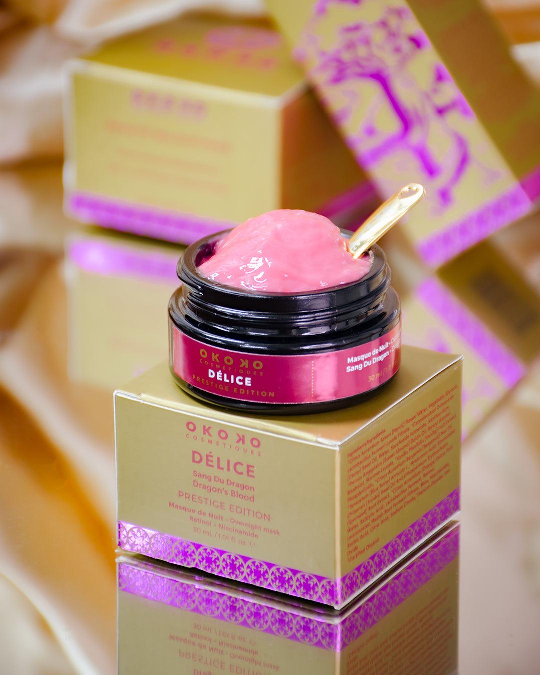 Delice Overnight Brightening Face Mask with Retinol & Niacinamide - Anti-Aging & Skin Brightening Treatment for Glowing Skin | Perfect for Nighttime Skincare Routine