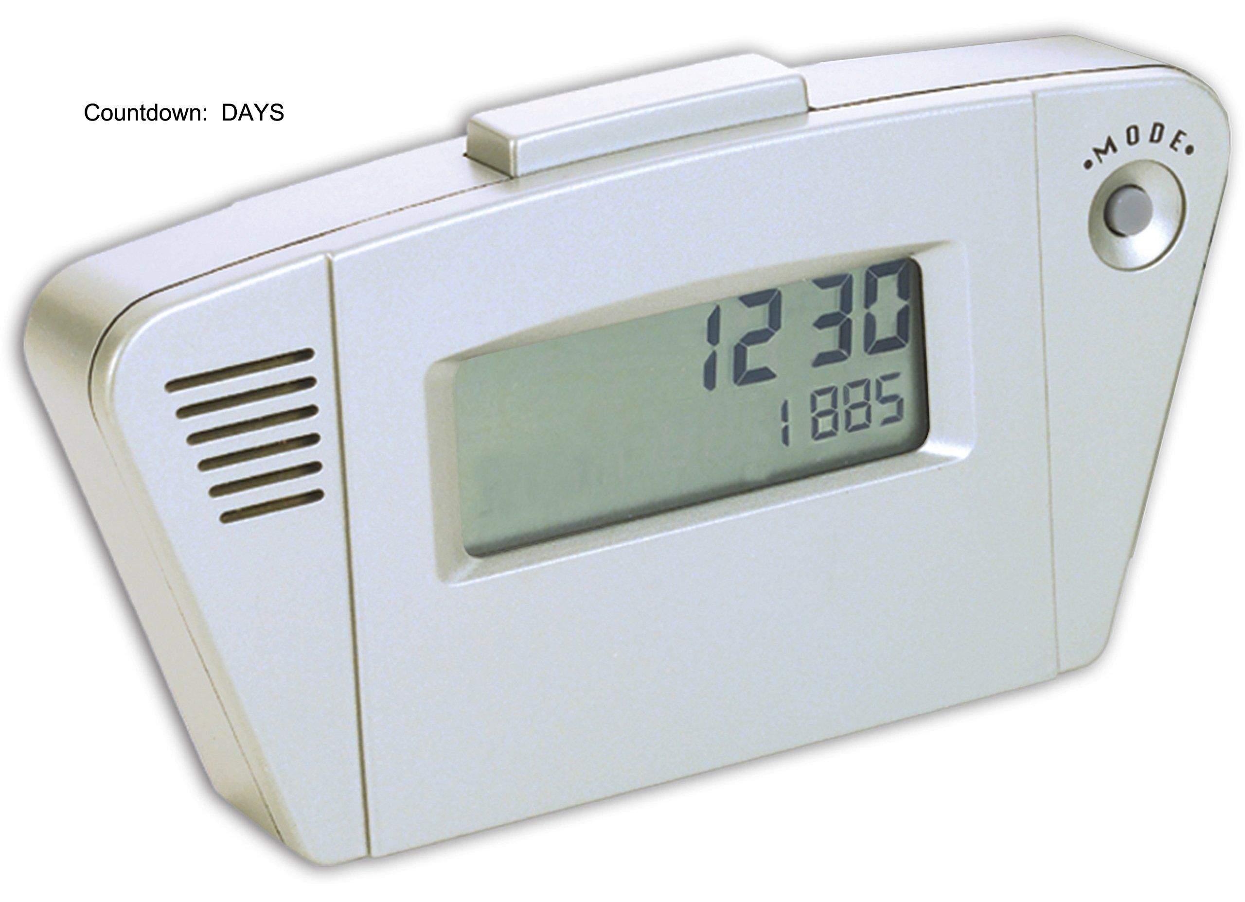 Natico Silver Digital Desk Clock with Countdown Timer - Event Countdown, Alarm, Date & Temperature Display - Perfect for Office, Bedroom, and Home Decor (10-AC124)