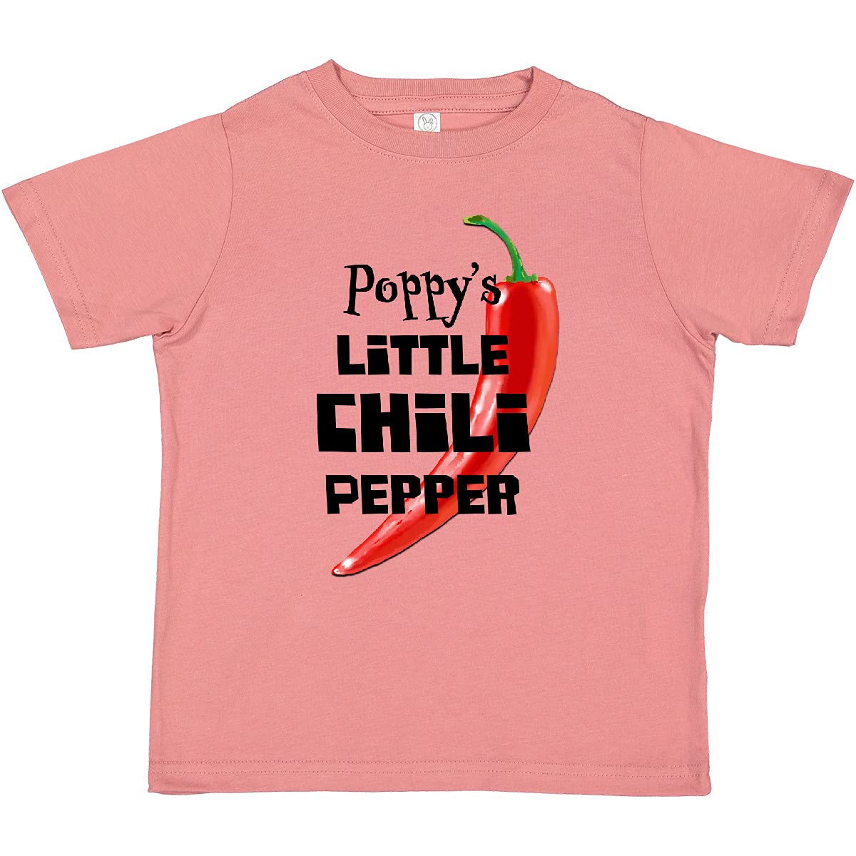 Inktastic Poppy's Little Chili Pepper Toddler T-Shirt - Cute Baby Girl Outfit for Playdates & Family Photos | Soft Cotton Kids Tee