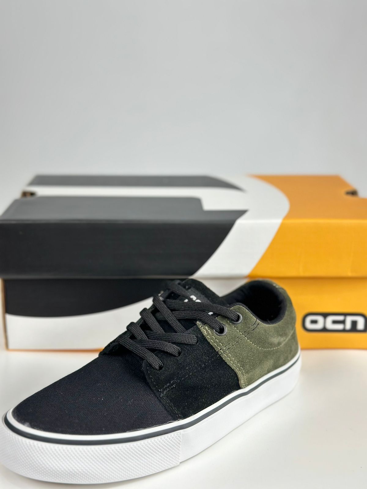 Ocn H Low Air Unisex Sneakers - Black/Green Military Style - Comfortable Casual Shoes for Men & Women | Perfect for Running, Walking & Everyday Wear