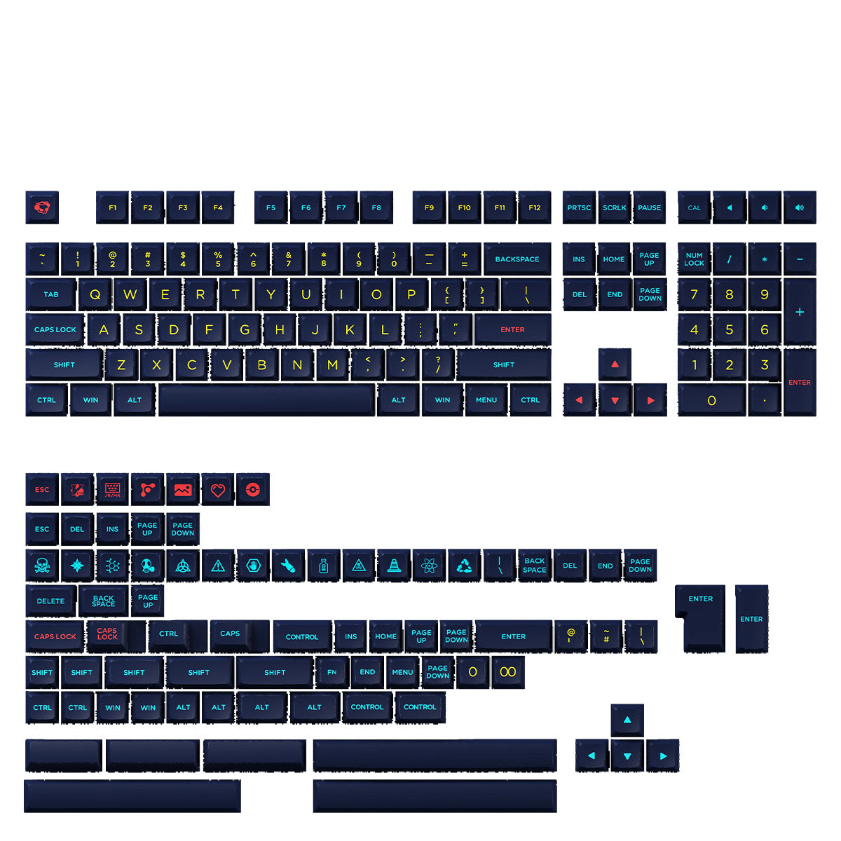 Akko Starry Sky OSA Profile PBT Keycap Set - 187 Keys for Mechanical Keyboards | Gaming, Typing & Office Use