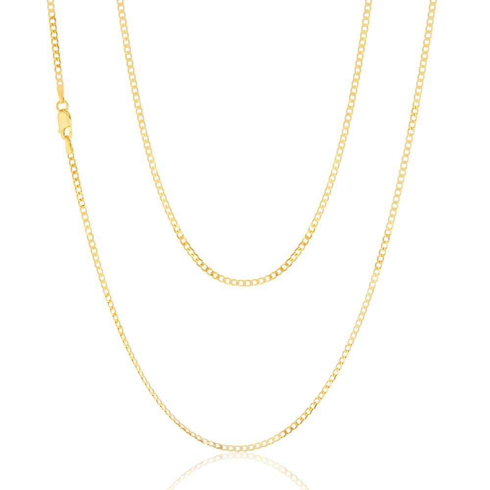 9ct Yellow Gold 50 Gauge Tight Curb 51cm Chain - Elegant Men's & Women's Jewelry for Everyday Wear, Gifts & Special Occasions