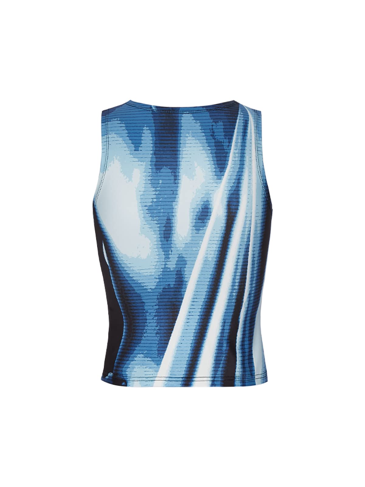 Y2K Aesthetic Graphic Crop Top for Women - Sexy Sleeveless Body Print Tee | Summer Casual Wear, Beach Outfits & Going Out Clothes