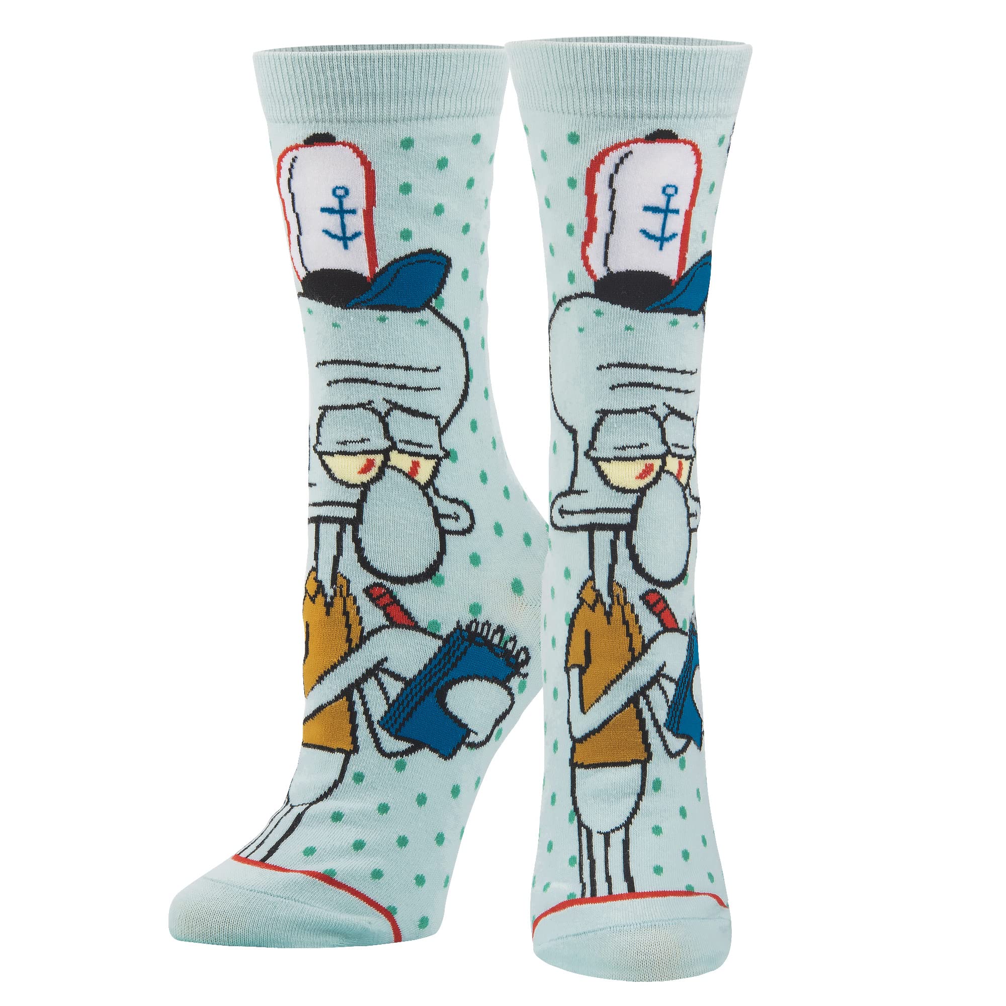 Odd Sox Squidward Nickelodeon SpongeBob Cartoon Socks - Fun & Cute Novelty Socks for Women (US Size 5-10) - Perfect for Cosplay, Gifts & SpongeBob Fans