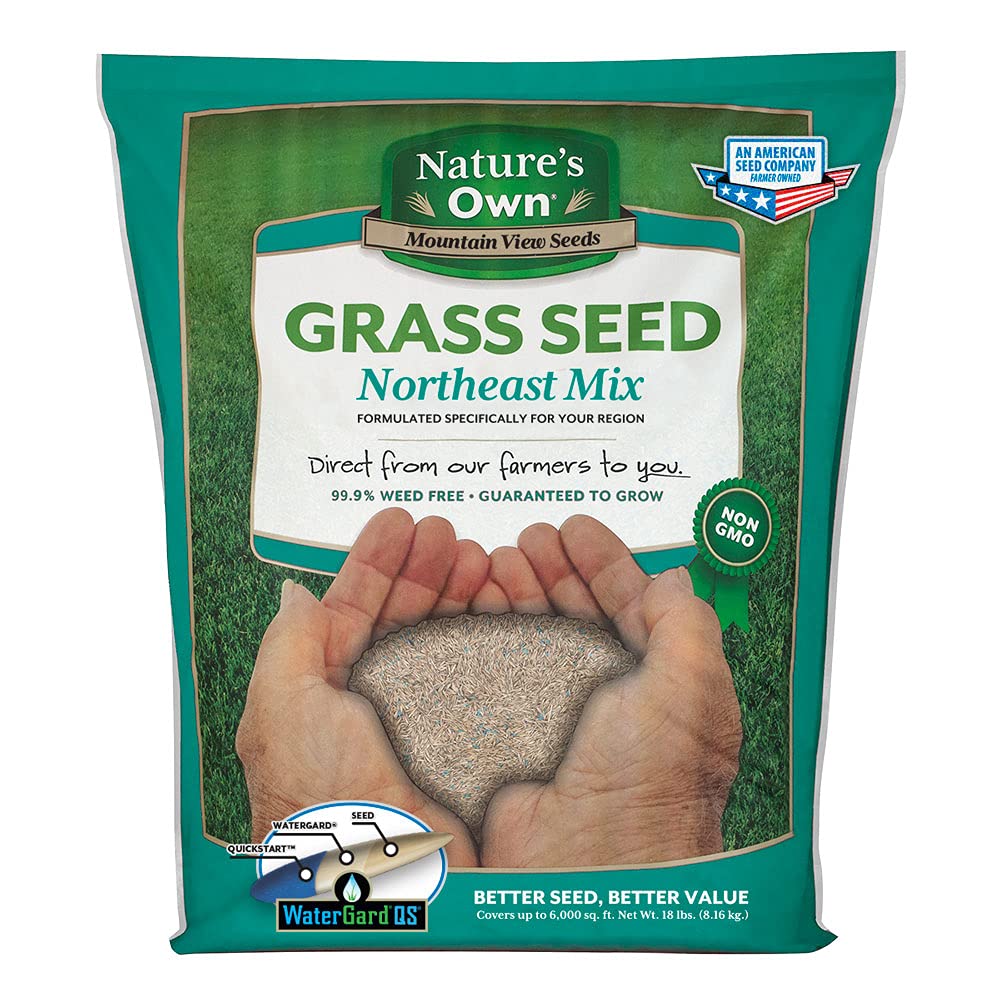 Premium Northeast Mix Grass Seed - Mountain View Seeds 106460 (18-Pound) - Ideal for Lawns, Landscaping & Erosion Control in Northern Climates