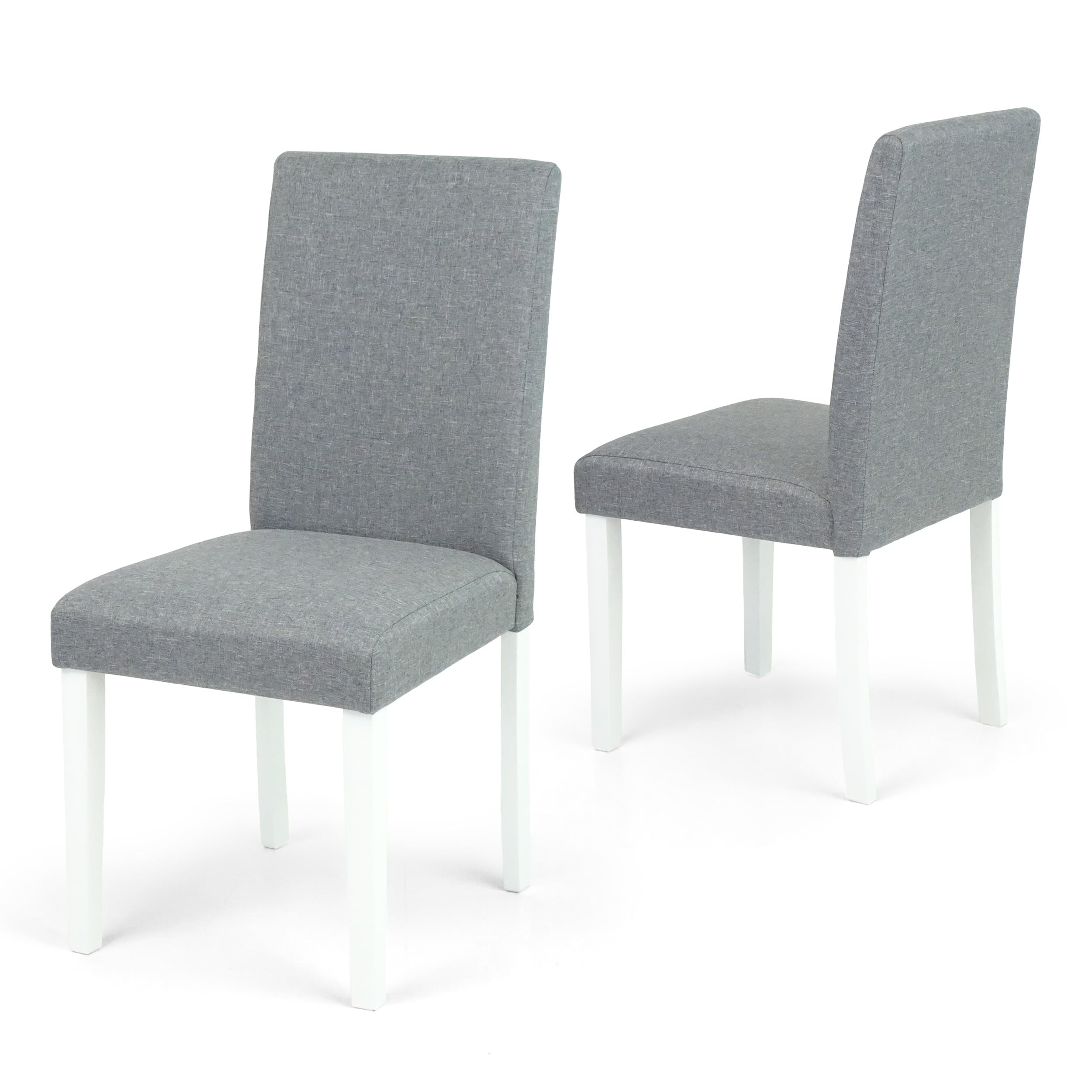 3-Piece White Solid Wood Dining Set - Square Table & 2 Fallabella Chairs | Classic Kitchen Furniture for Small Spaces, Breakfast Nooks & Cozy Apartments