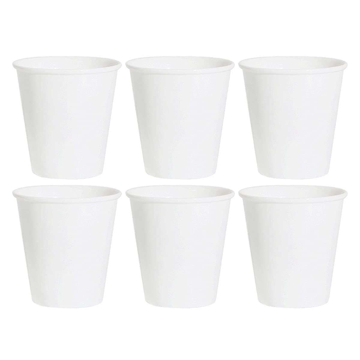 Sizikato 6-Piece Porcelain Tumbler Set - 6 Oz Ceramic Drinking Glasses for Coffee, Tea, Juice & Cocktails - Perfect for Home, Office & Restaurant Use