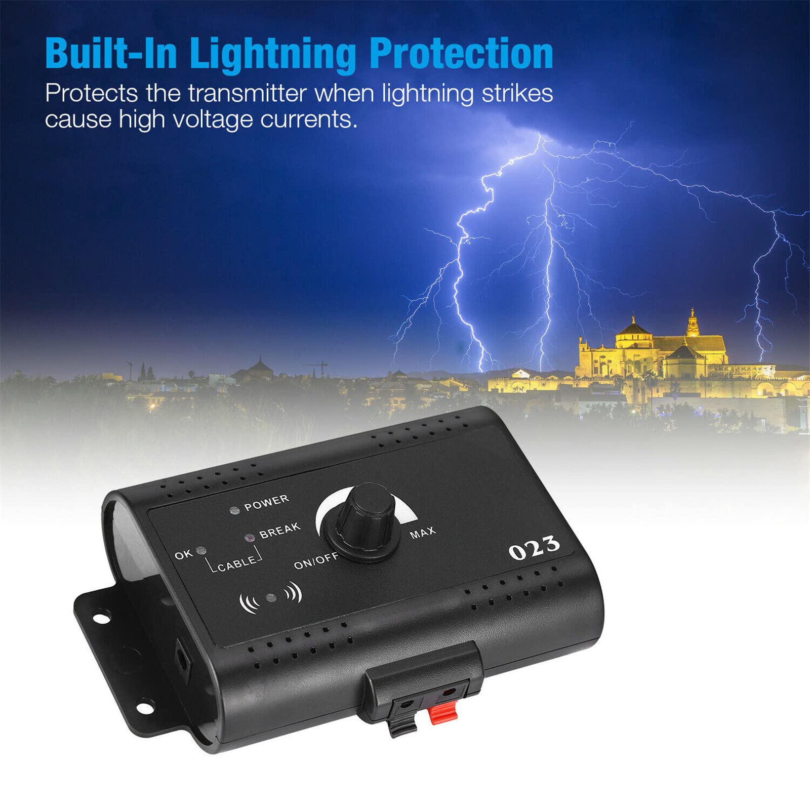 Electric Dog Fence System - Waterproof & Rechargeable In-Ground/Aboveground Pet Containment with Shock & Tone Correction, 1500ft Boundary for 1-3 Dogs | Perfect for Yard Security & Dog Training