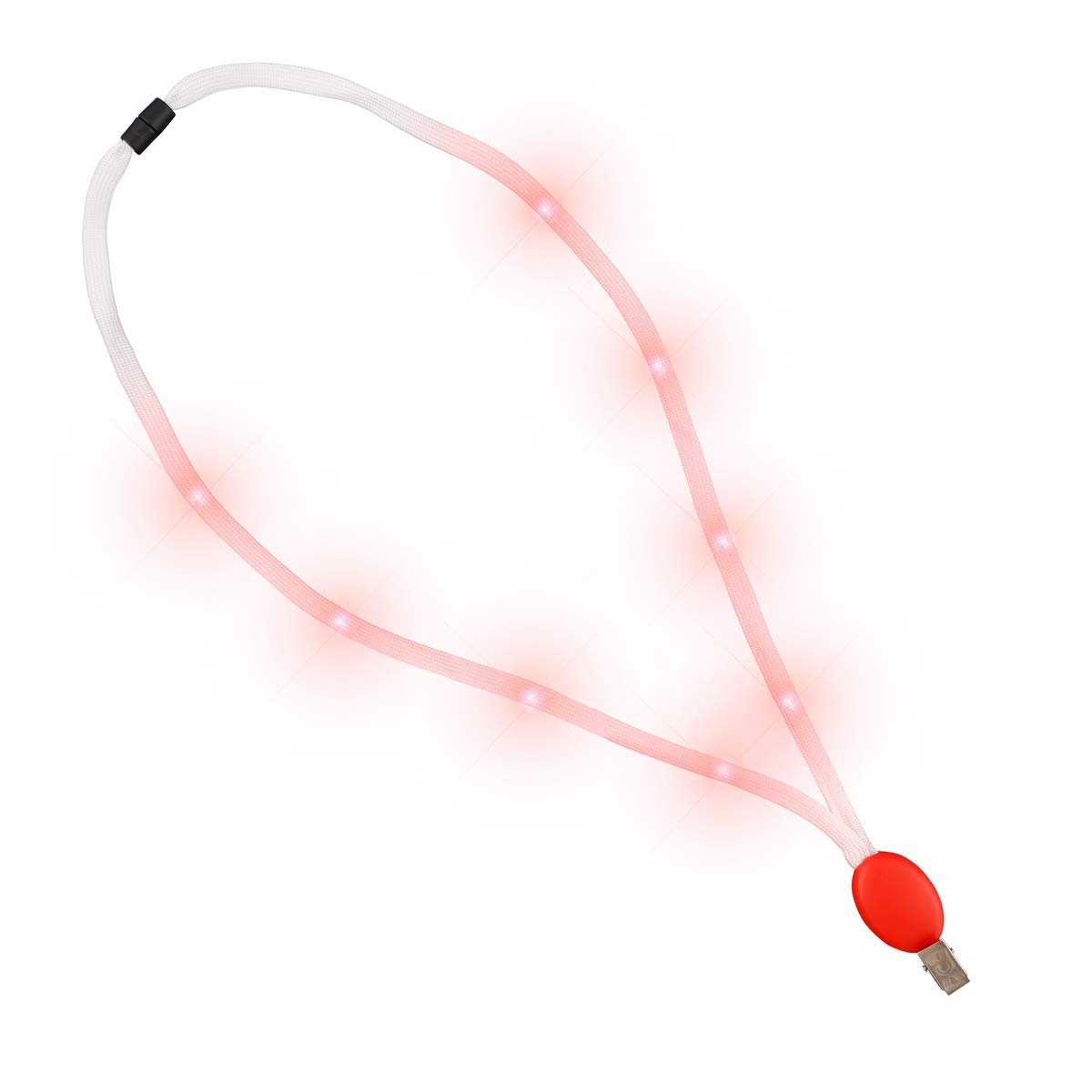 LED Red Light Up Lanyard with Badge Holder for Events & Security