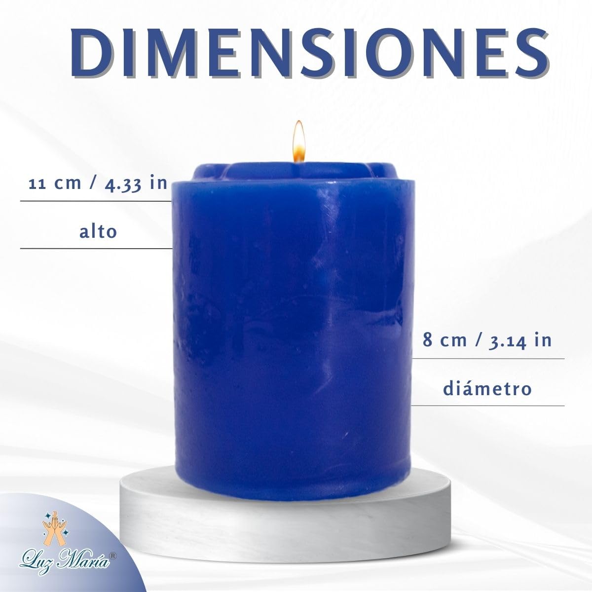 Luz Maria Traditional Unscented Candles 500g - Pack of 4 (Red, Blue, Green, Yellow) - Handmade Prayer Candles for Religious Altars, Home Decor & Spiritual Ceremonies