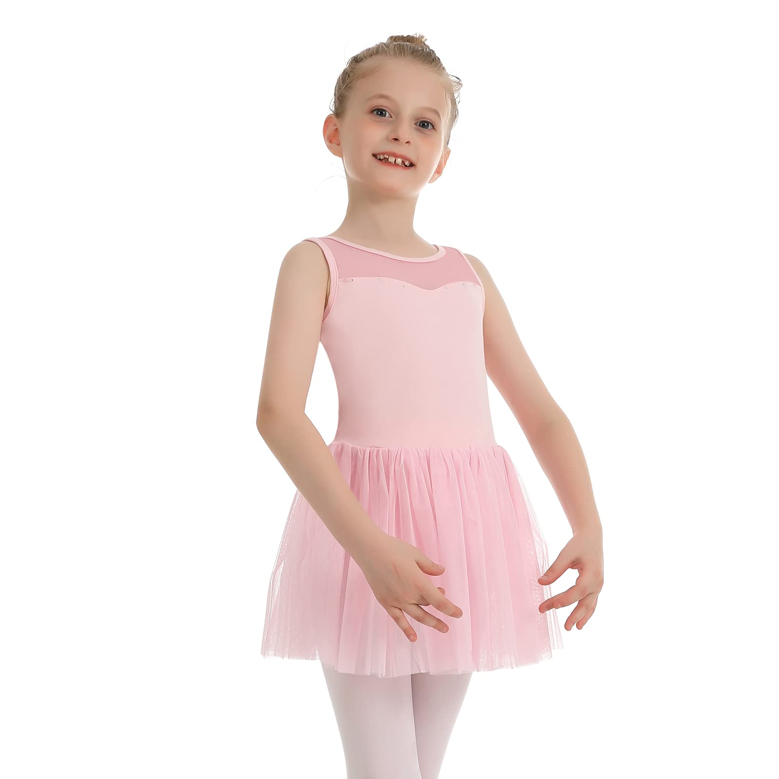 Phineein Girls' Short Sleeve Ballet Leotard with Hollow Back & Attached Skirt - Dancewear for Ballet, Jazz, and Performance (Ideal for Recitals, Classes & Competitions)