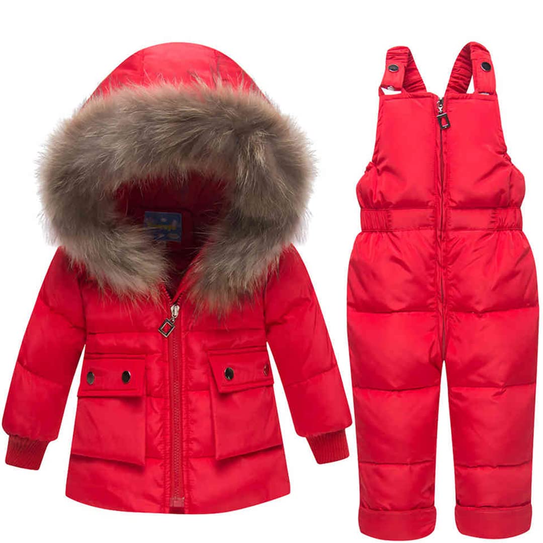 **Boys & Girls Winter Ski Suit - Waterproof Duck Down Jacket & Pants Set - Warm Snowsuit for Toddlers & Kids - Perfect for Skiing, Snowboarding & Outdoor Winter Play**
