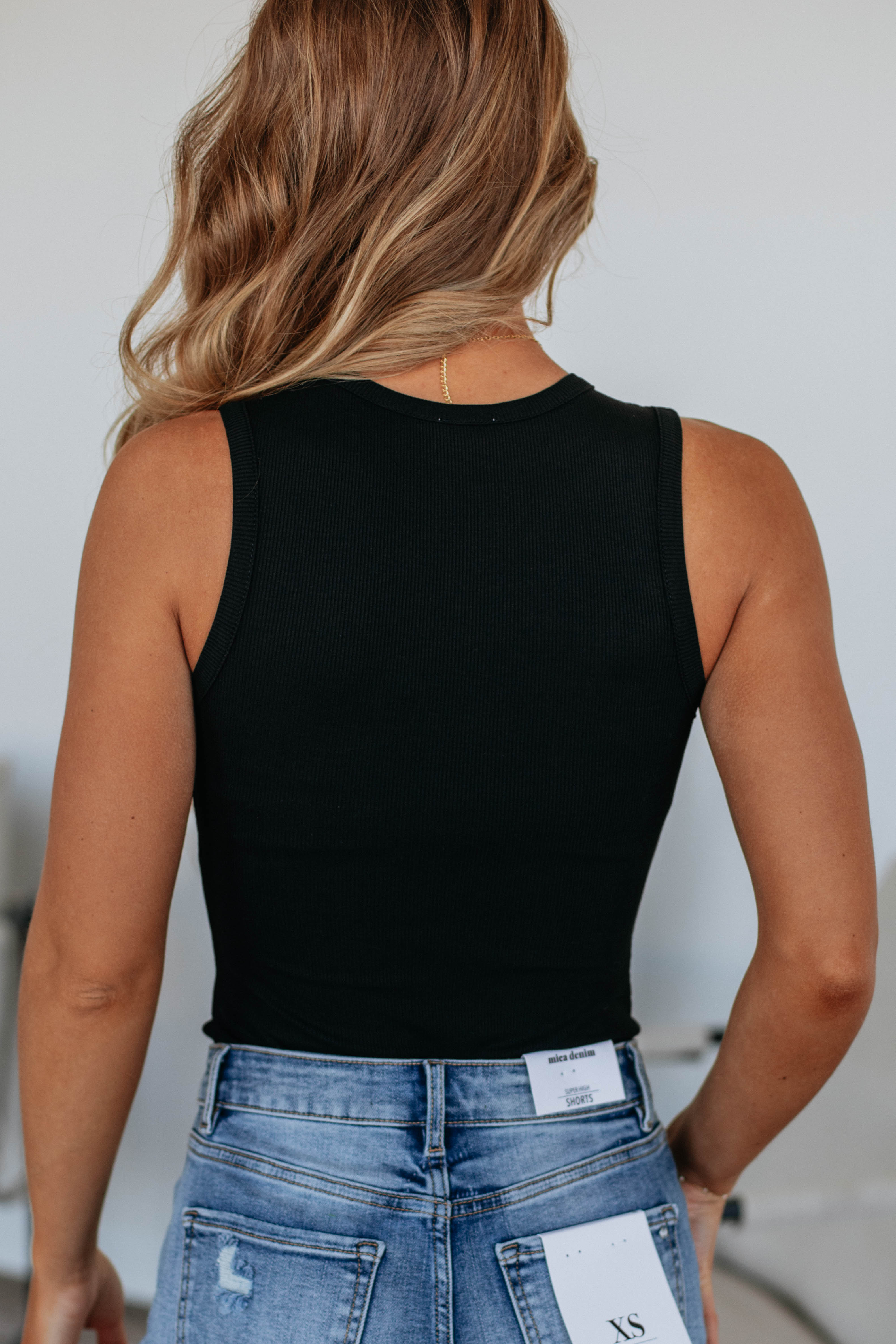 April Ribbed Bodysuit for Women - Stretchy Black Bodysuit Top - Sexy Slim Fit Tank Top - Perfect for Layering, Night Out or Casual Wear