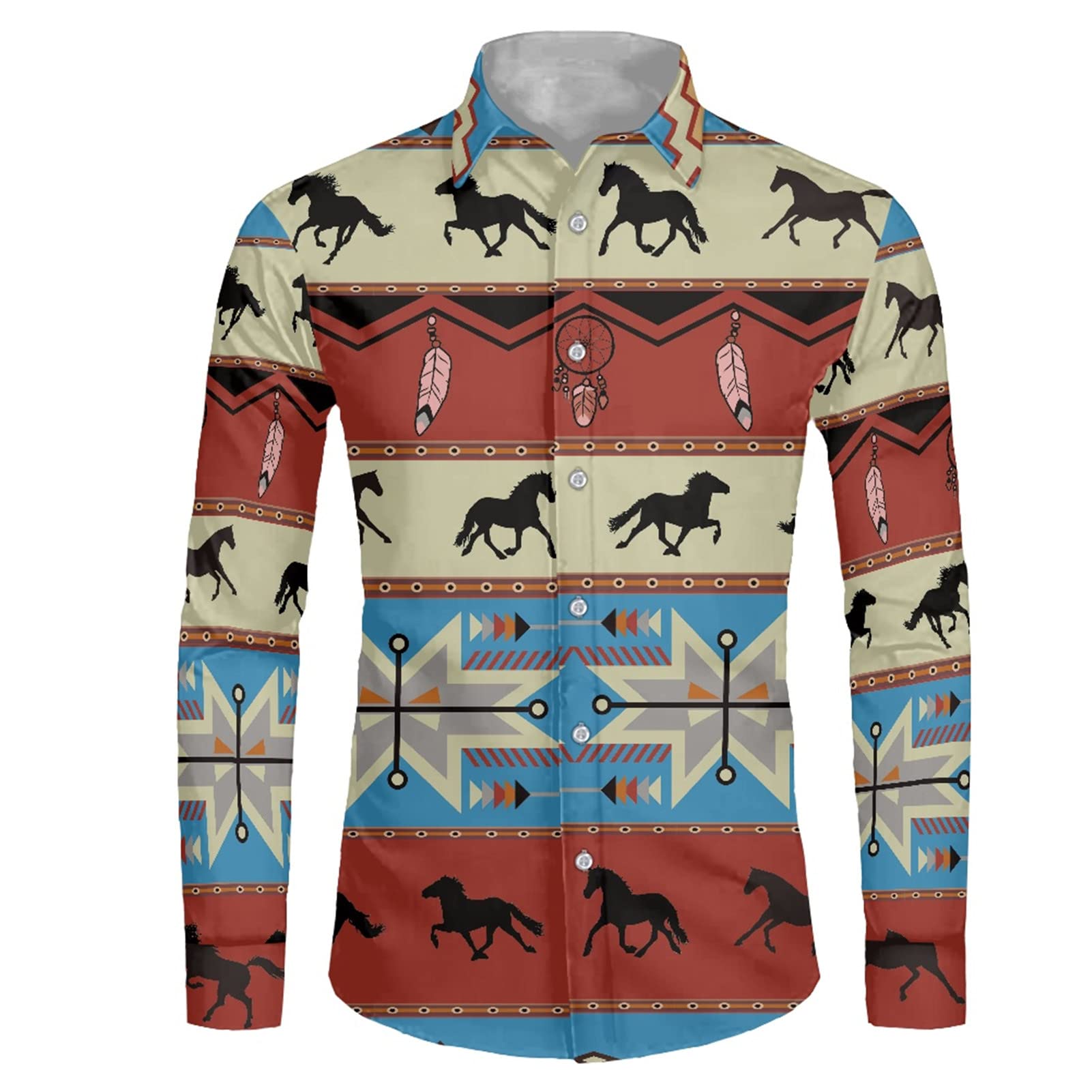 Coloranimal Novelty Hawaiian Men's Button Down Dress Shirts - Casual & Business T-Shirt Tops for Work (XS-4XL) - Perfect for Office, Vacation & Summer Outfits